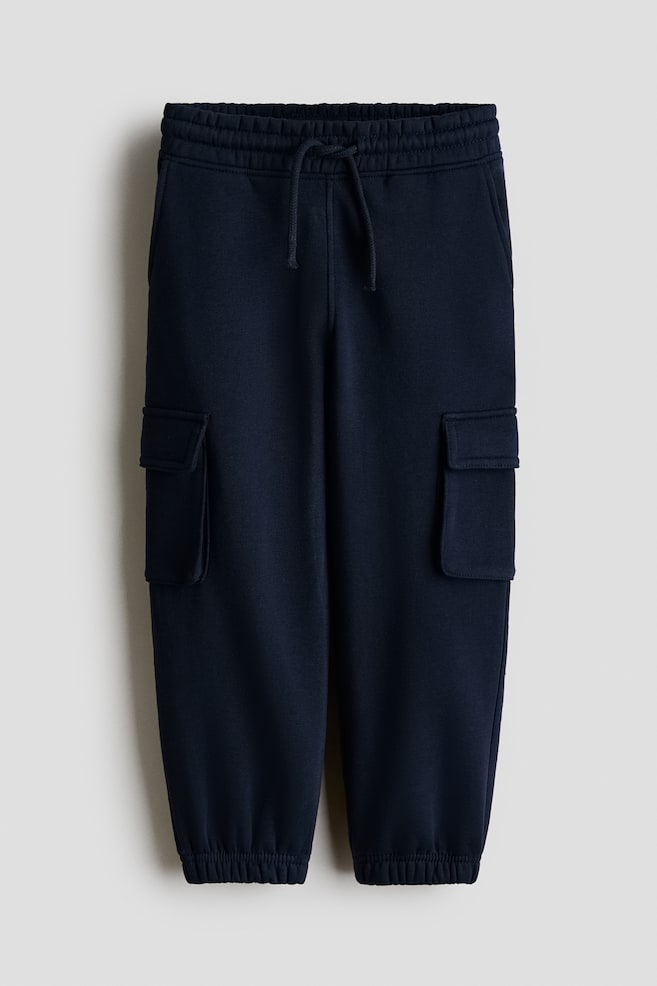Pantalon jogging cargo à l'intérieur brossé - Marine/Vert kaki/Noir - 1