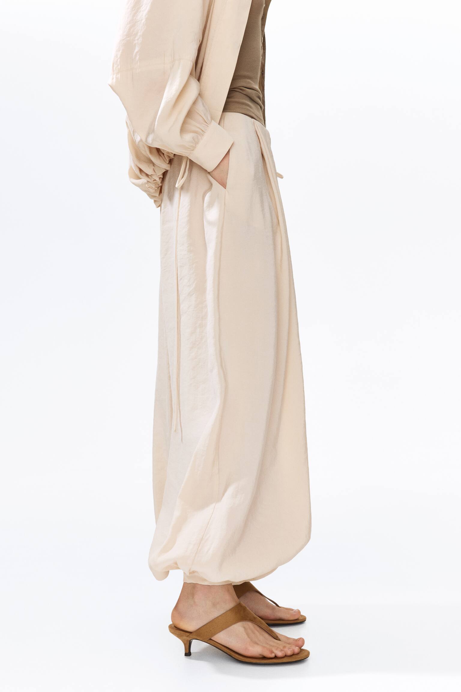 Balloon-Leg Modal Pants - 6