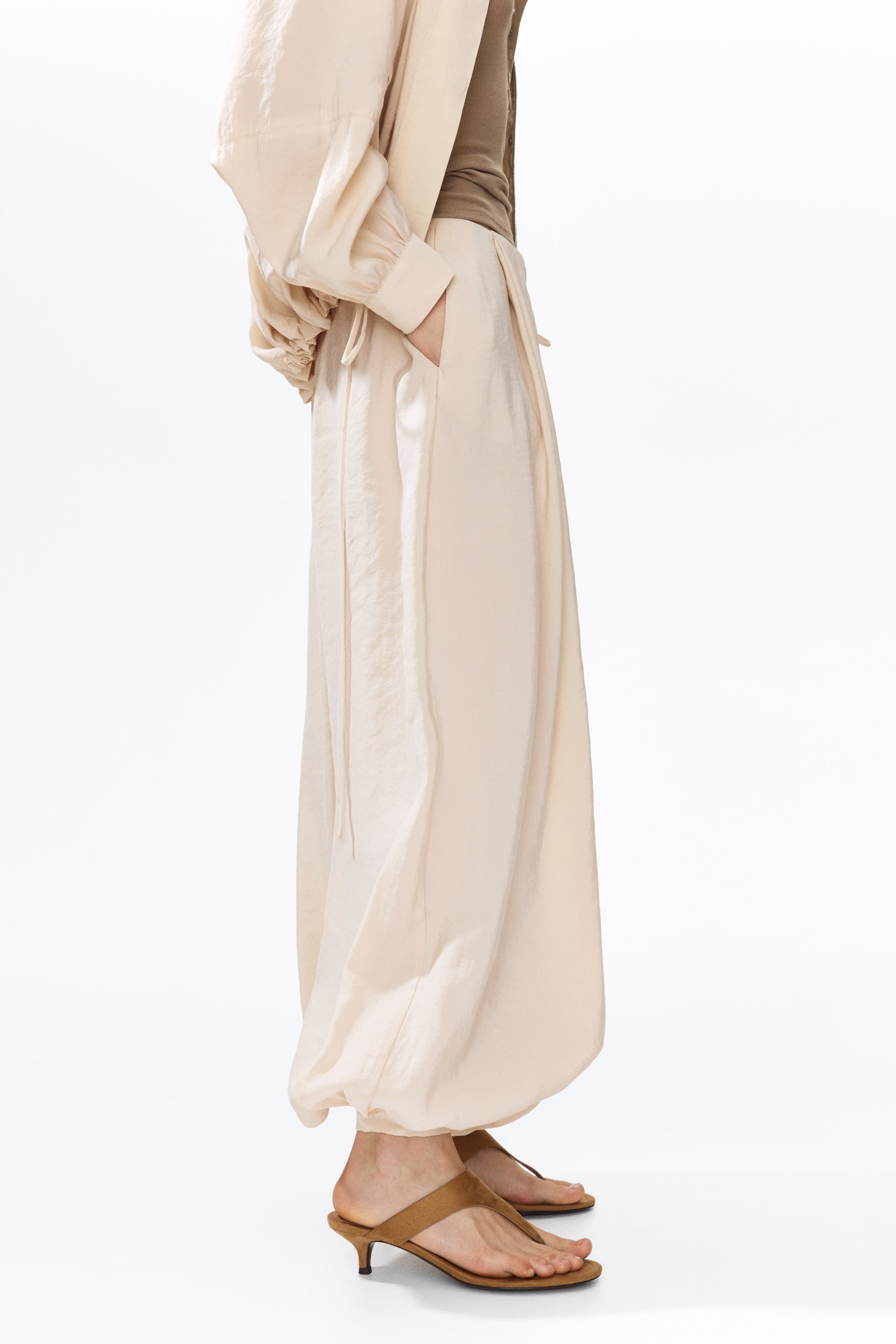 Balloon-Leg Modal Pants