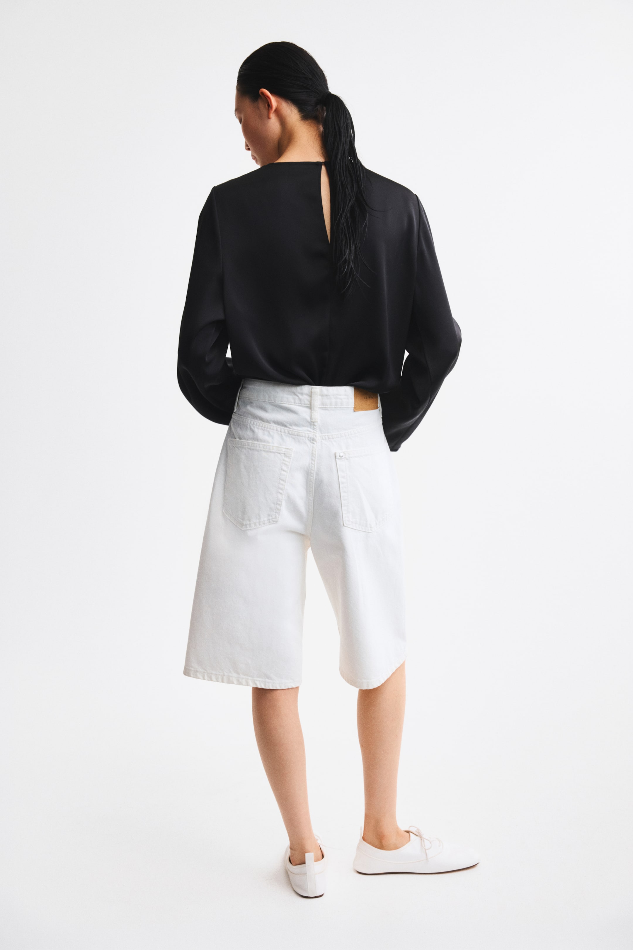 Cowl-Neck Satin Blouse