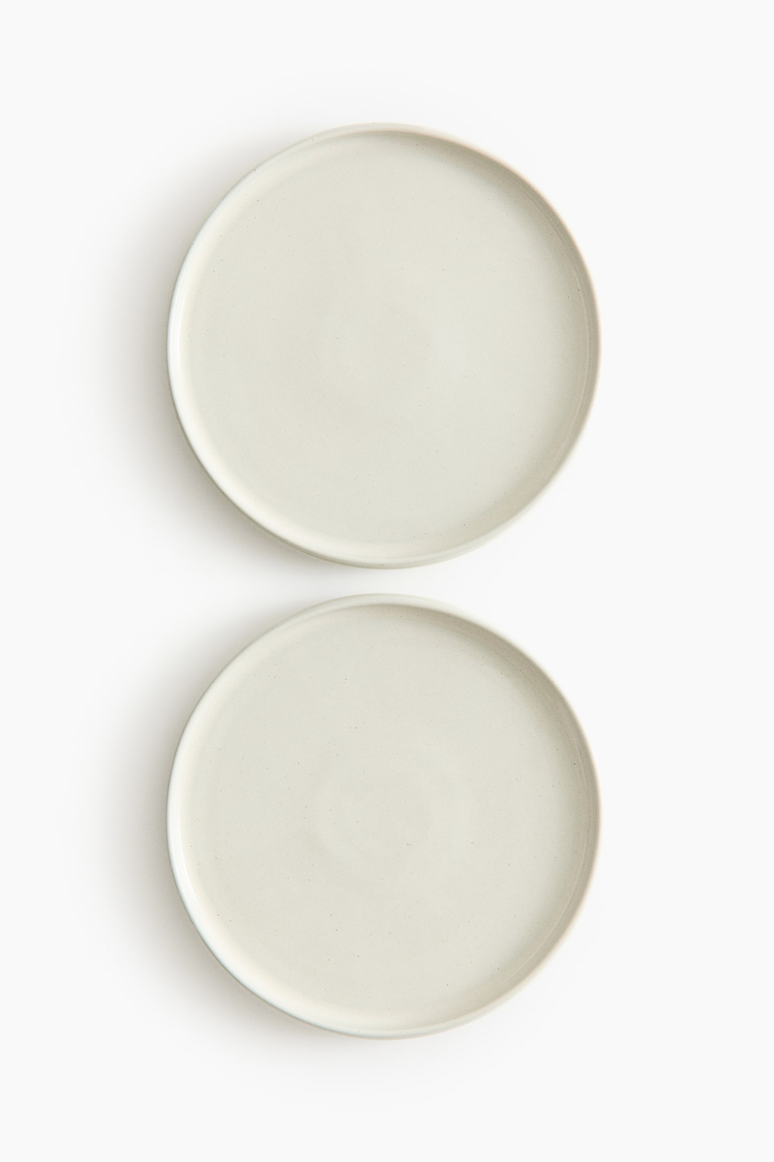 2-pack stoneware dinner plates - White/Green - 2