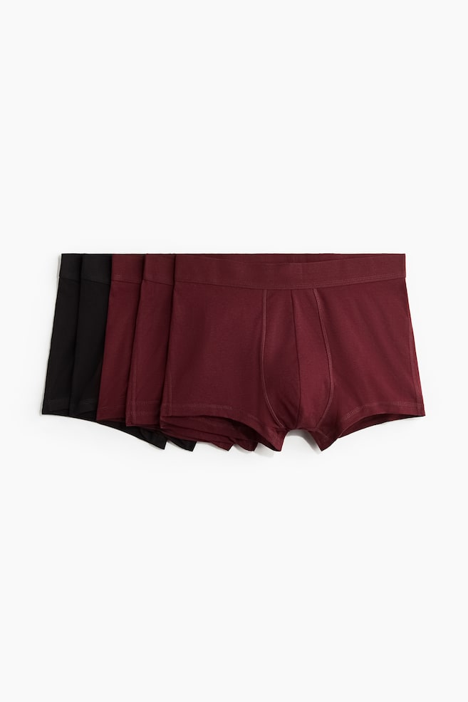 5-pack Short Boxer Briefs with Lycra® - Dark red/black/Black/Black/dark turquoise/turquoise/Dark brown/beige/Burgundy/light blue/White/Teal/light gray/Dark gray melange/black/Beige/dark brown/Navy blue/Gray melange/Light blue/Grey marl - 1