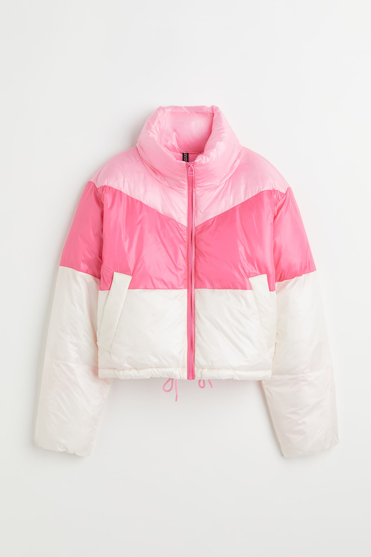 Water-repellent Ski Jacket - Long sleeve - Short - Pink/color-block ...