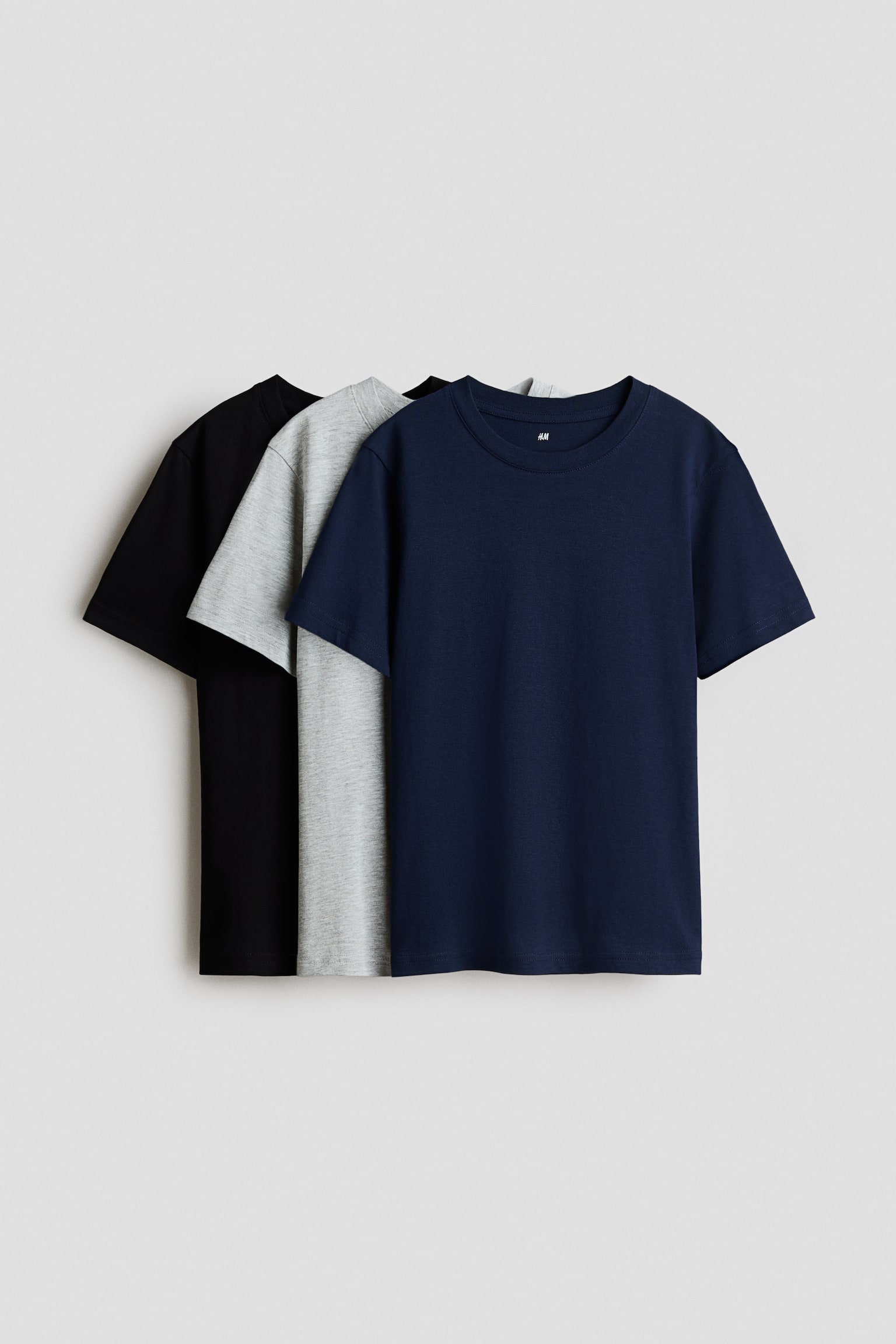 3-pack T-shirts - Light gray melange/navy blue/Light dusty pink/light beige