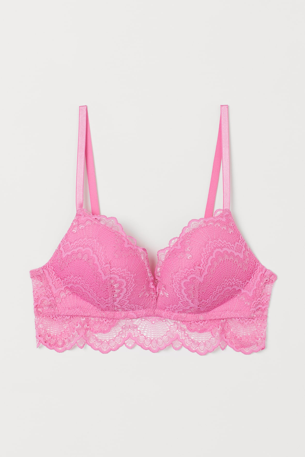 Non-wired lace push-up bra - Pink - Ladies | H&M GB