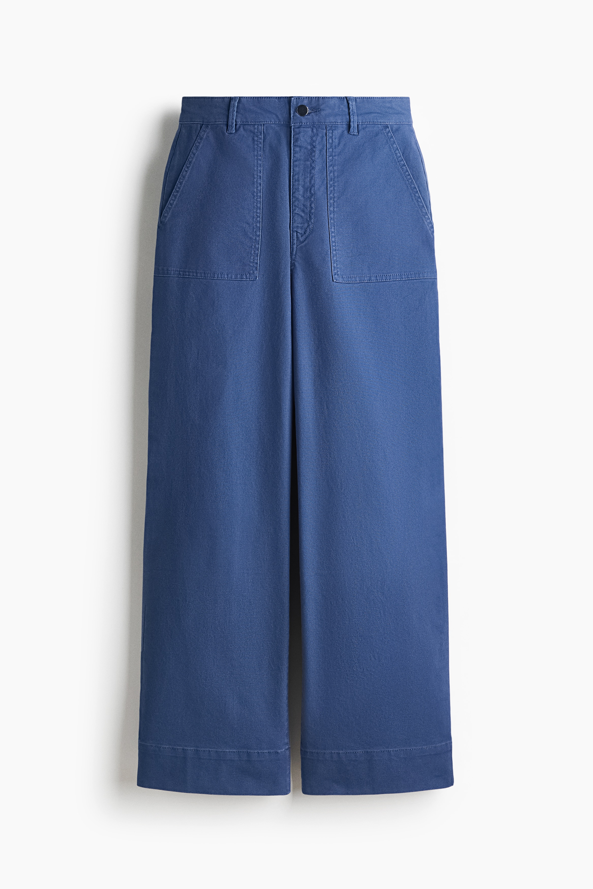 Cotton Canvas Pants - Blue/Beige