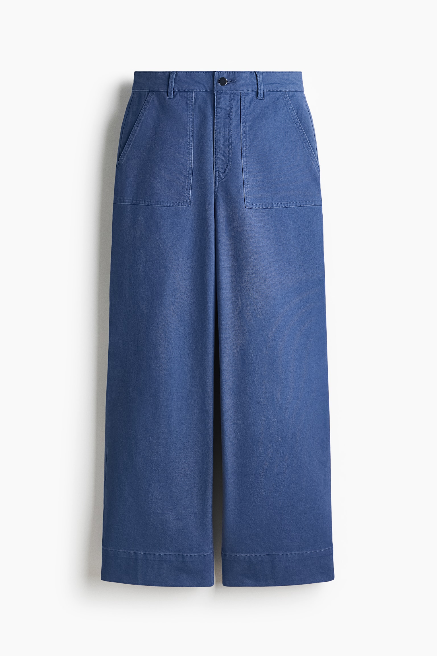 Cotton Canvas Pants - Blue/Beige - 1