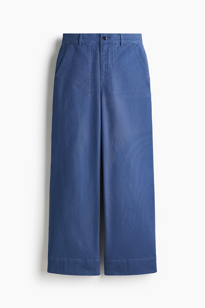 Broek van katoenen canvas - Blauw/Beige - 1
