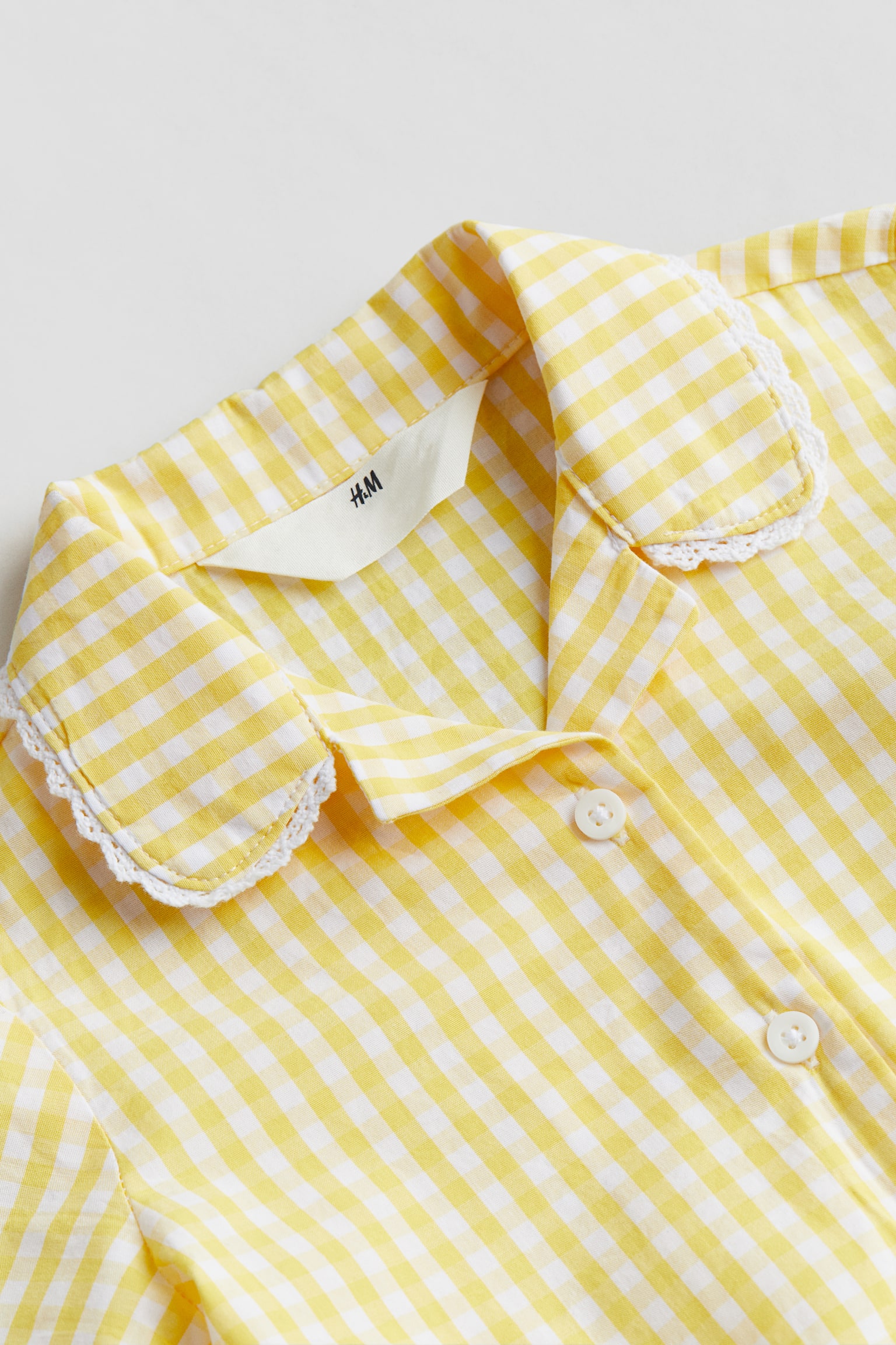 Checked cotton school dress - Light yellow/Checked - 2