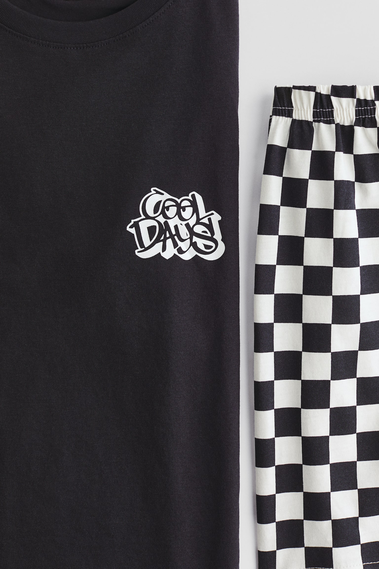 Piżama z bawełnianego dżerseju - Czarny/Krata/Biały/Gamepady/Zakurzony błękit/New York - 2