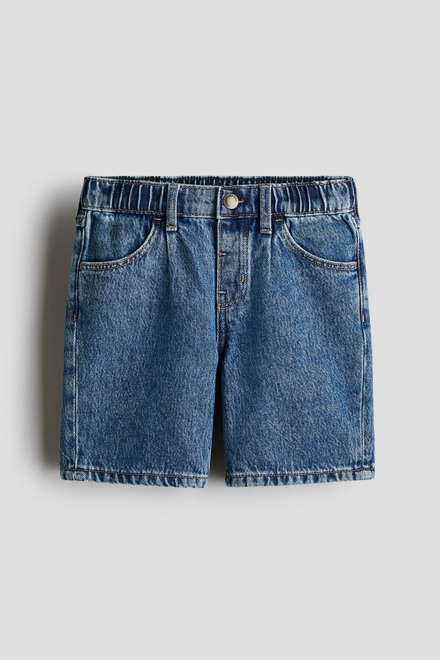 Knee-length denim shorts - Denim blue/Light denim blue