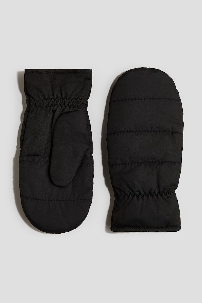 Water-repellent padded mittens - Black - 1