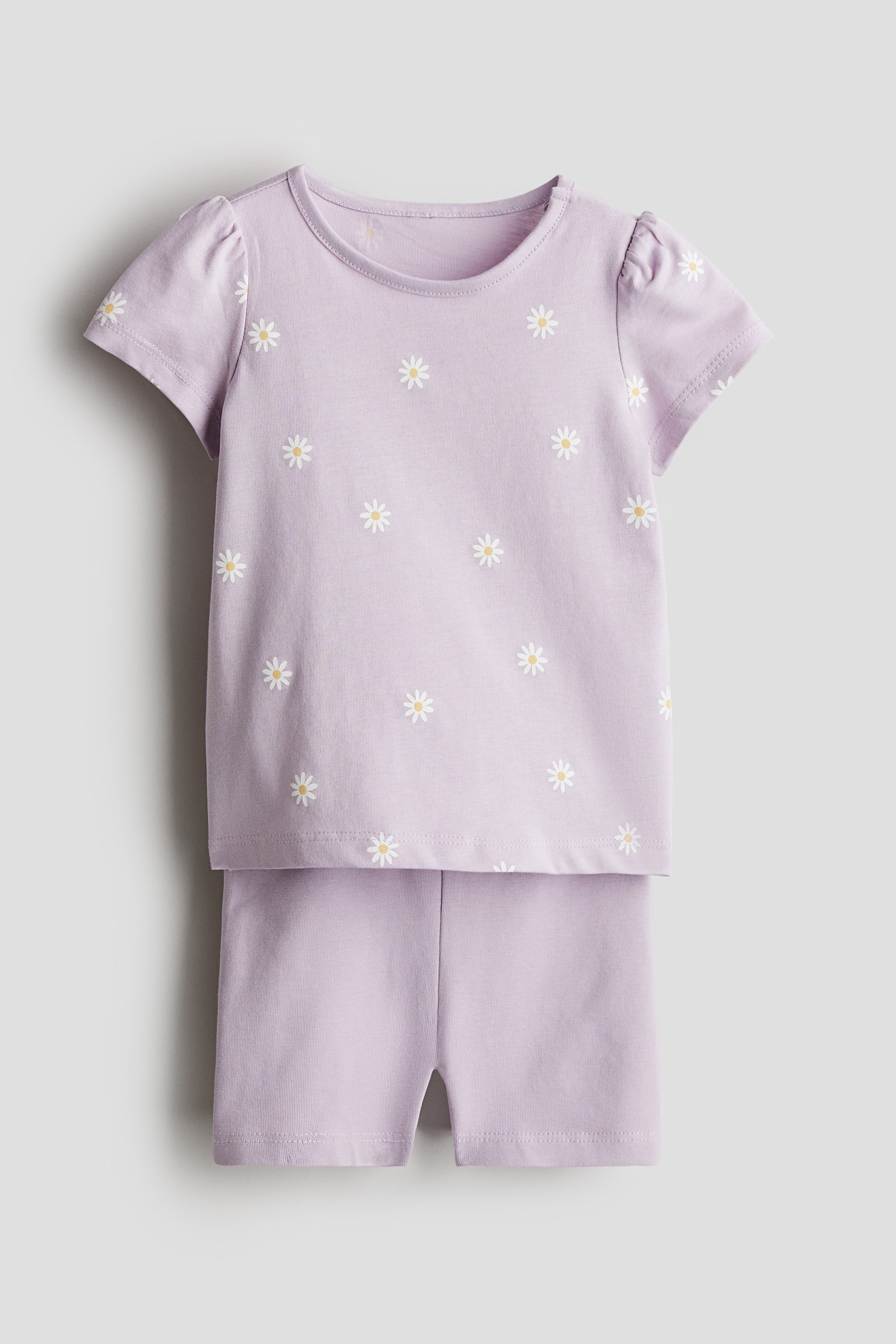 2-piece cotton jersey set - Light purple/Floral/Light beige/Hearts/Coral/Cherries - 1