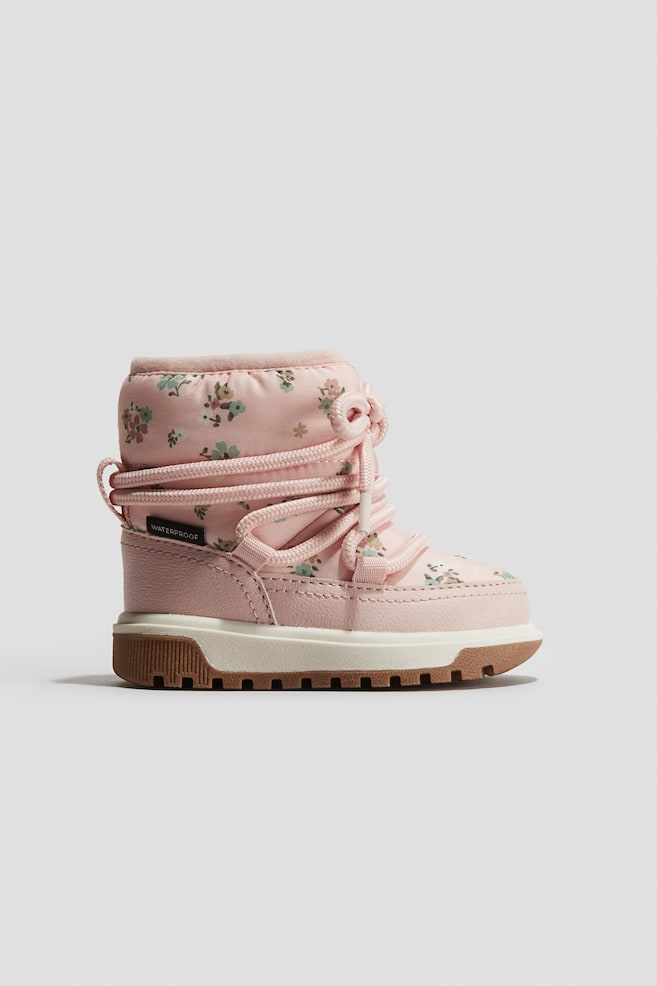 Bottines de neige imperméables - Rose clair/fleuri/Noir/Marron - 1
