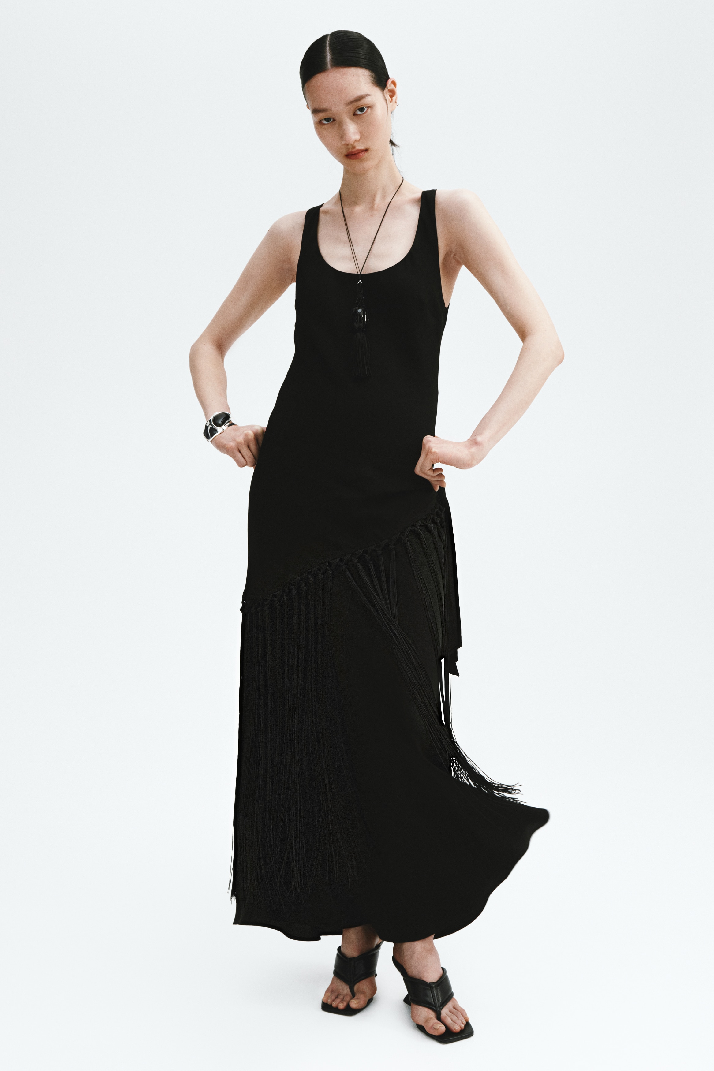 Linen-Blend Scarf-Detail Dress from H&M - $99