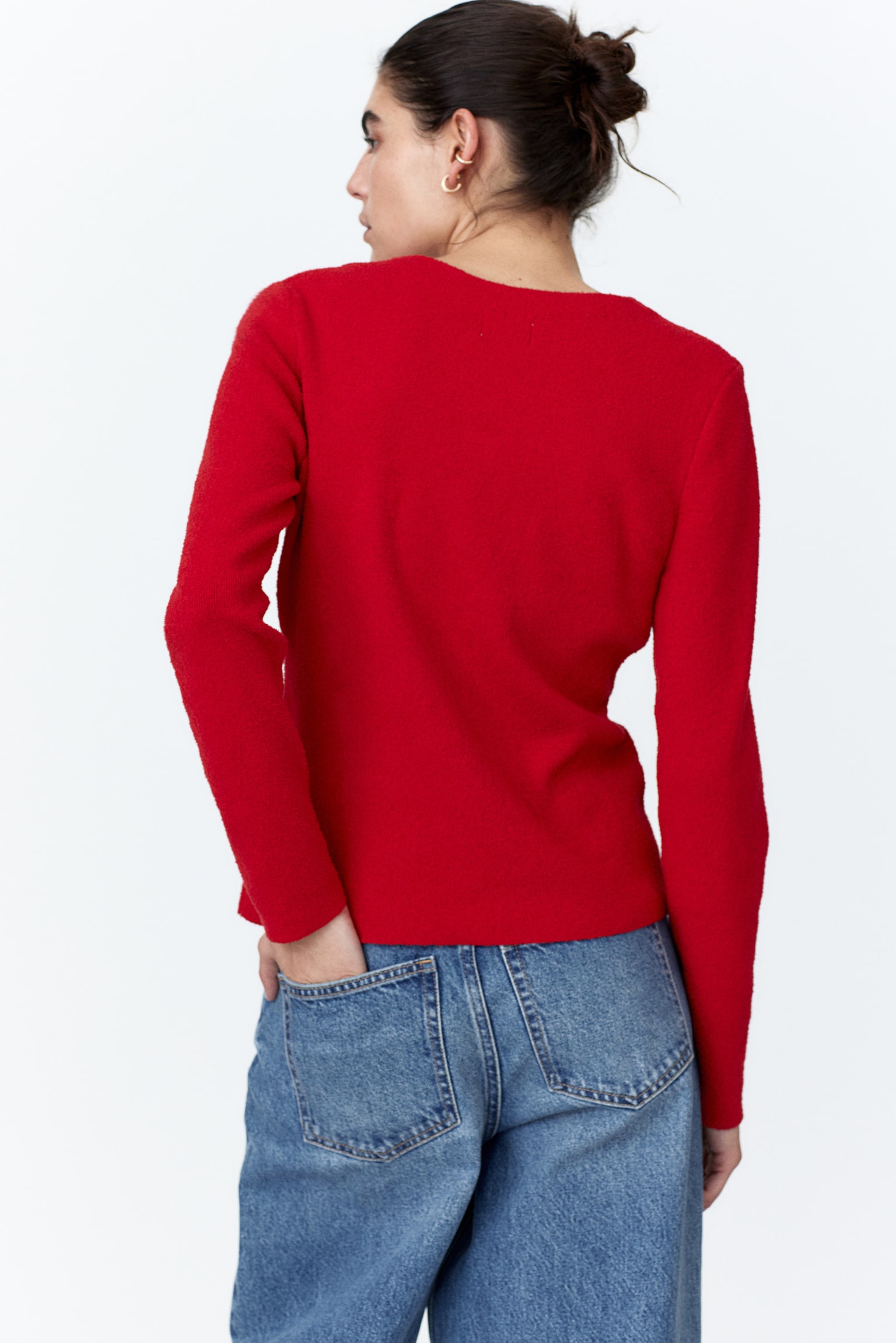 Fitted cardigan - Red - 3