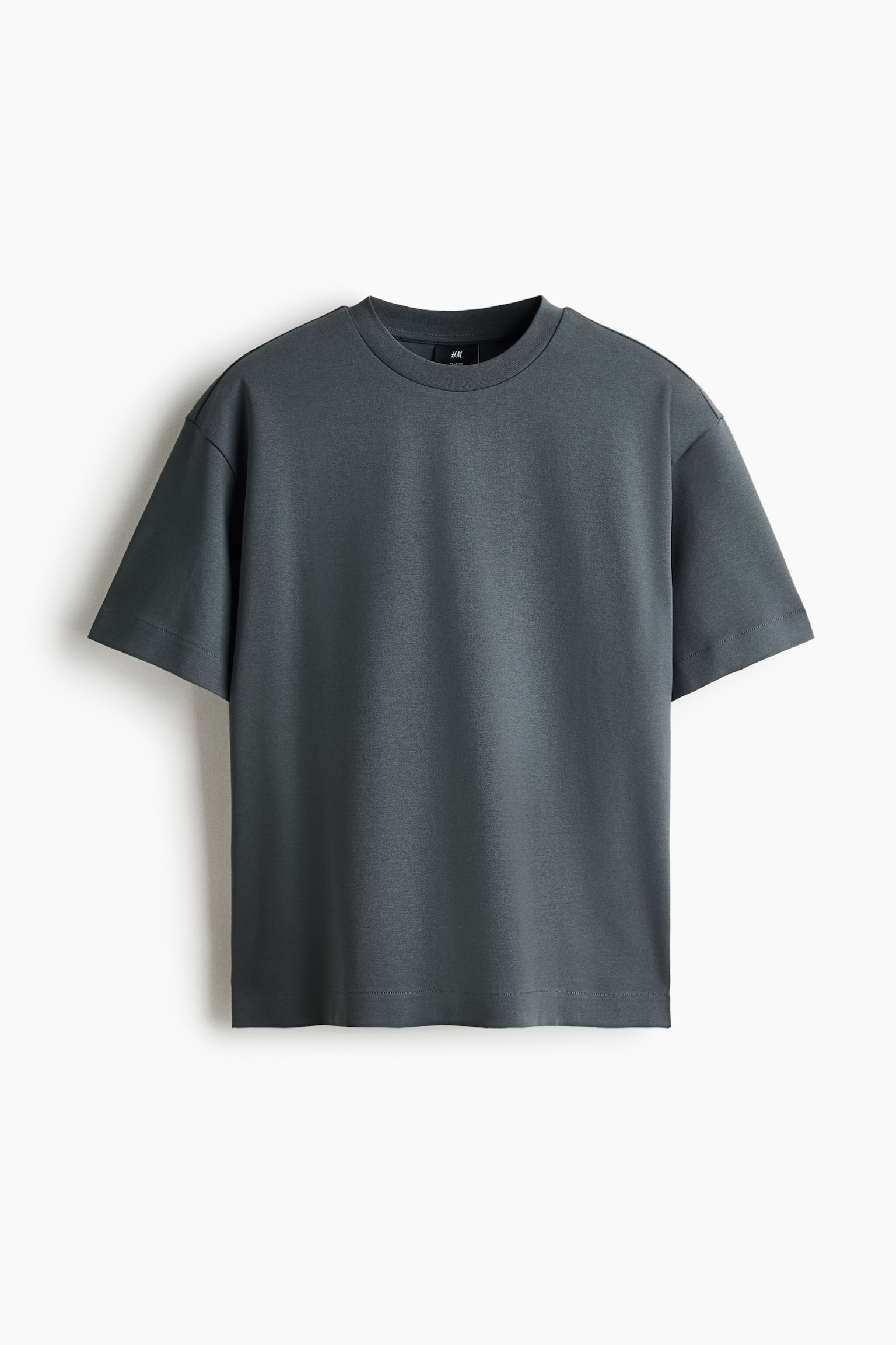 Loose-Fit Interlock T-Shirt - Dark gray/Cream/Black/Cream/Coral pink/Light gray melange/Dark turquoise - 1