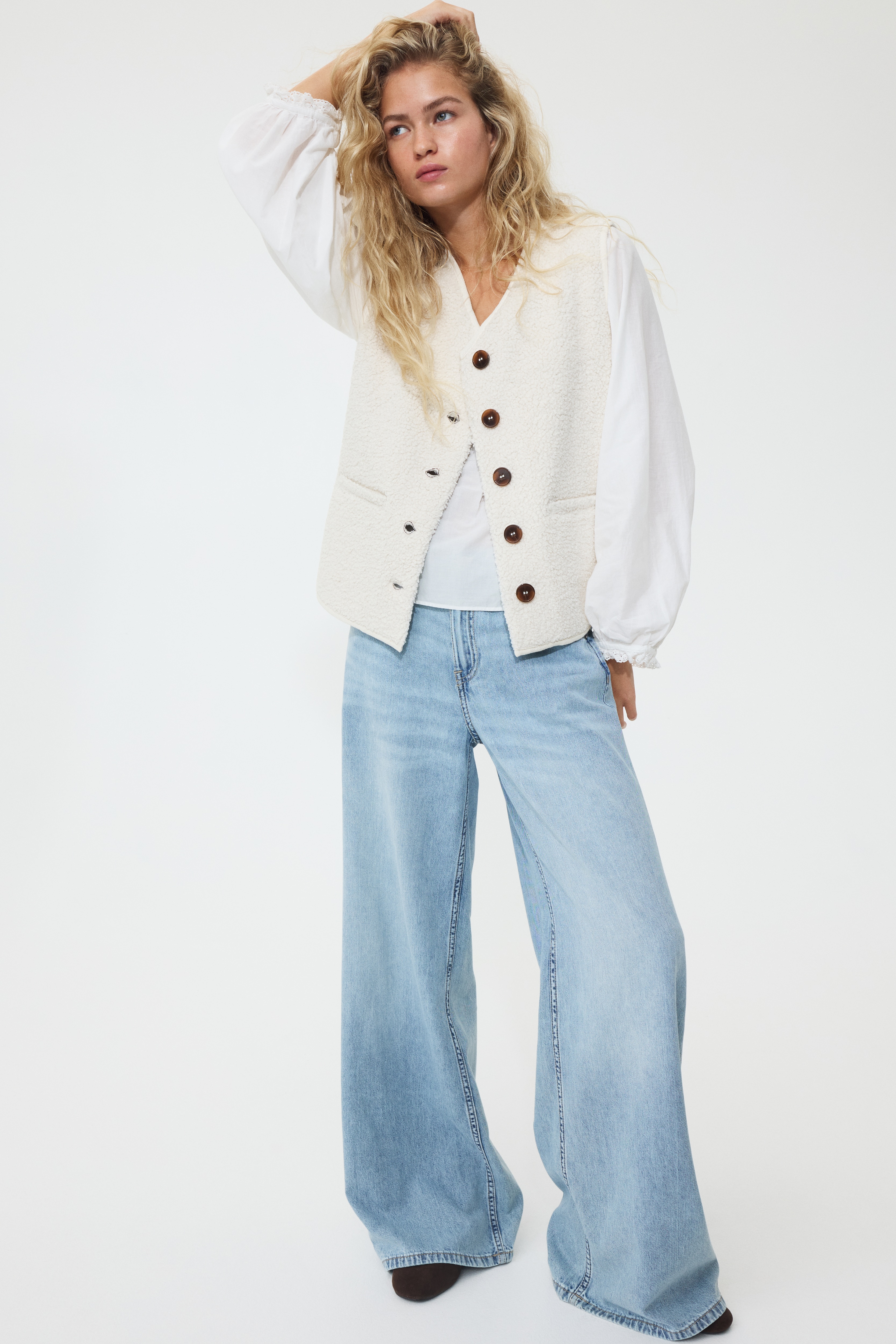 寬鬆中腰牛仔褲 - 淺丹寧藍/丹寧灰/深丹寧藍/丹寧藍