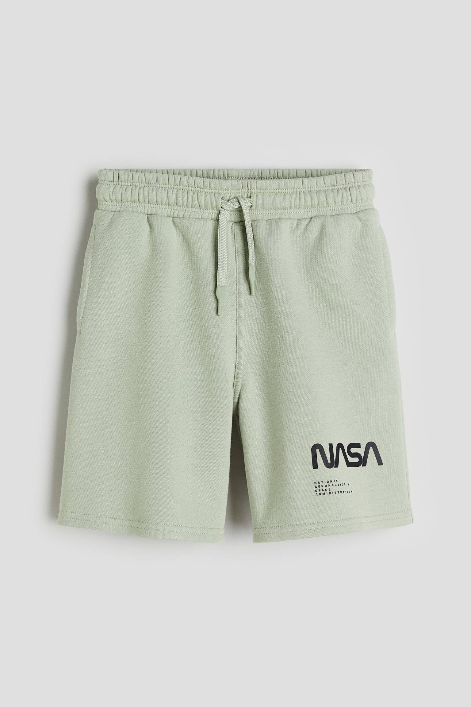 Print-motif sweatshorts - Light dusty green/NASA/Grey/NASA - 1