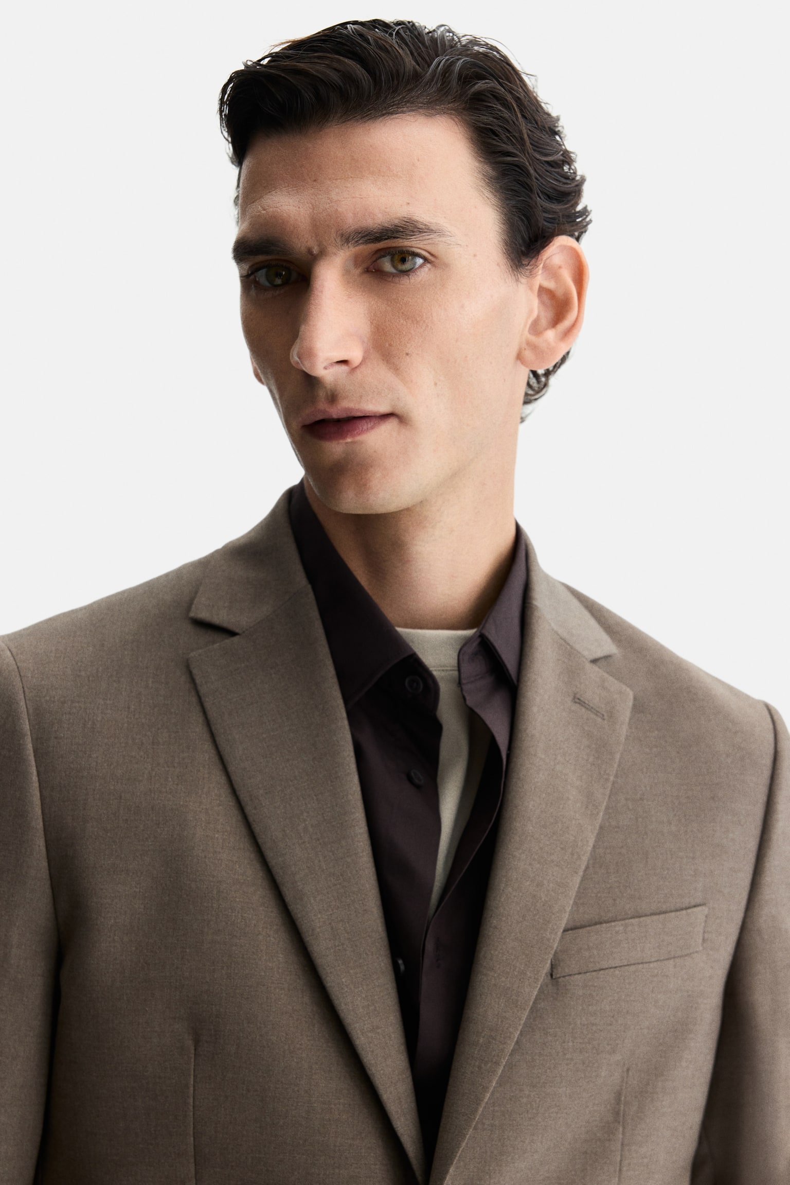 Sako sa jednorednim kopčanjem Regular Fit - Tamnobež/Crna/Tamnosiva/Bež - 8