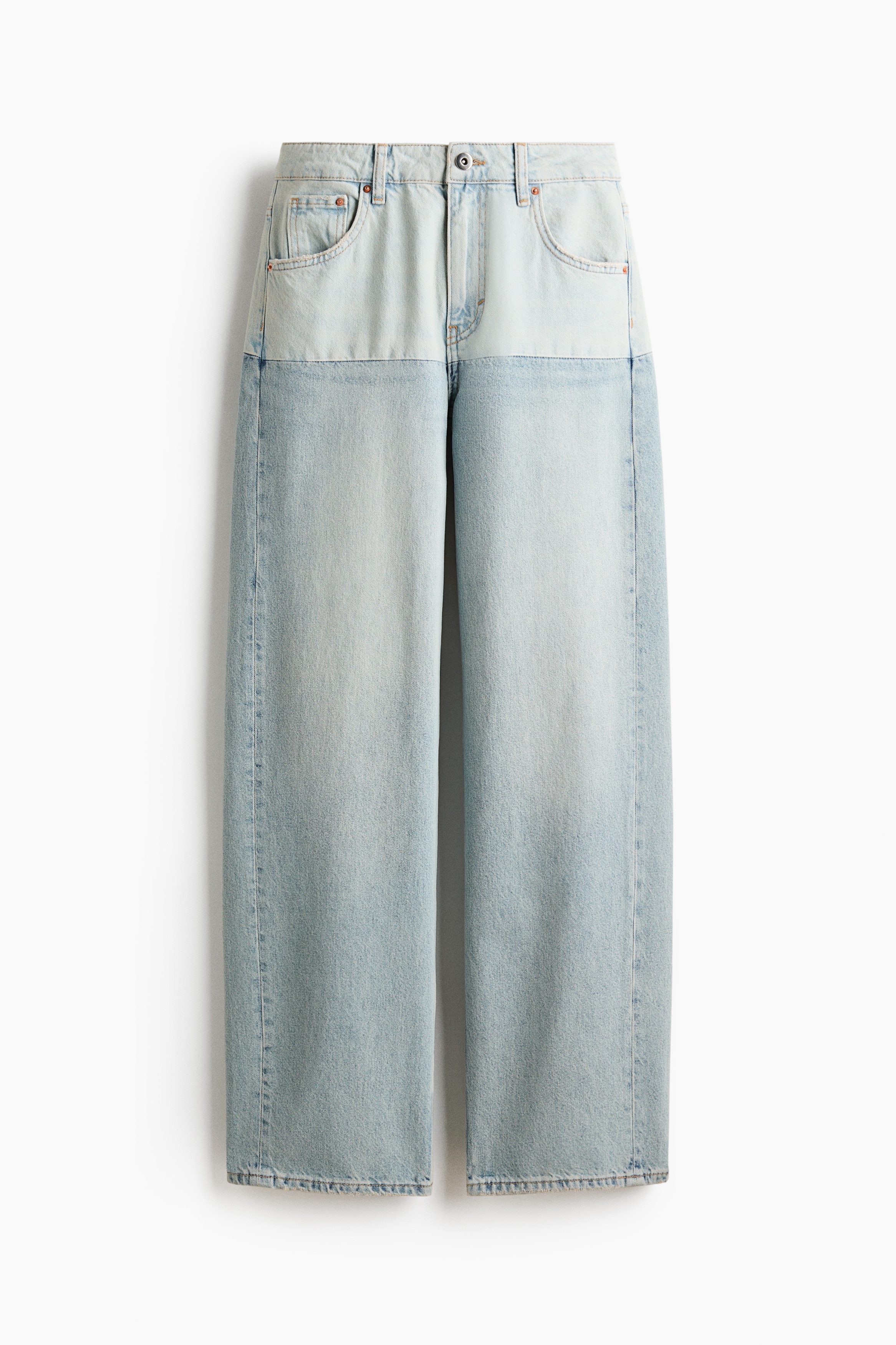 Straight Regular Waist Jeans - Bleu-denim/albastru-denim