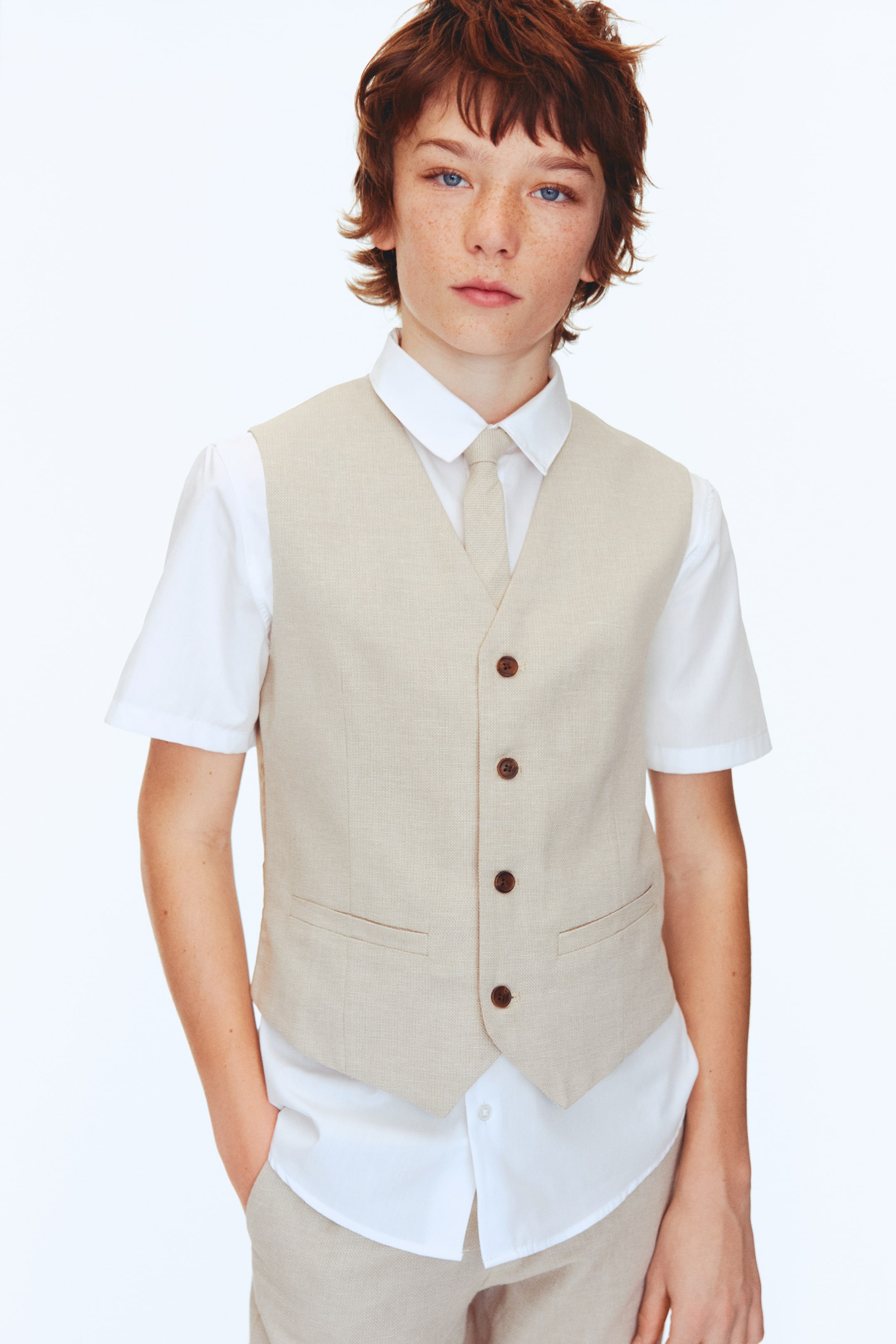 Büyük resmi görüntüle: 3 Parçalı Şık Set - Açık bej/Beyaz - ÇOCUK | H&M TR 1