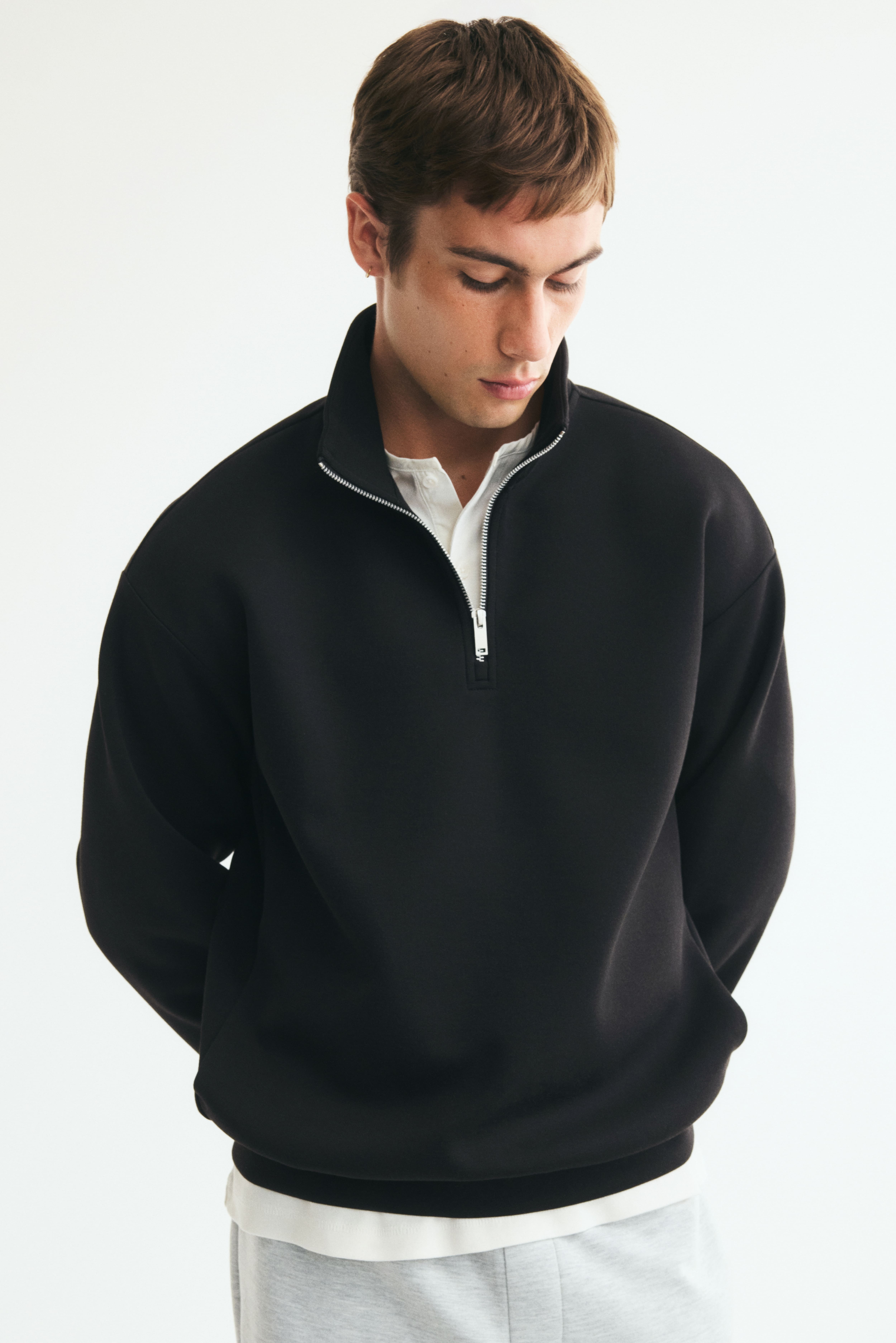 Relaxed-Fit Half-Zip Sweatshirt