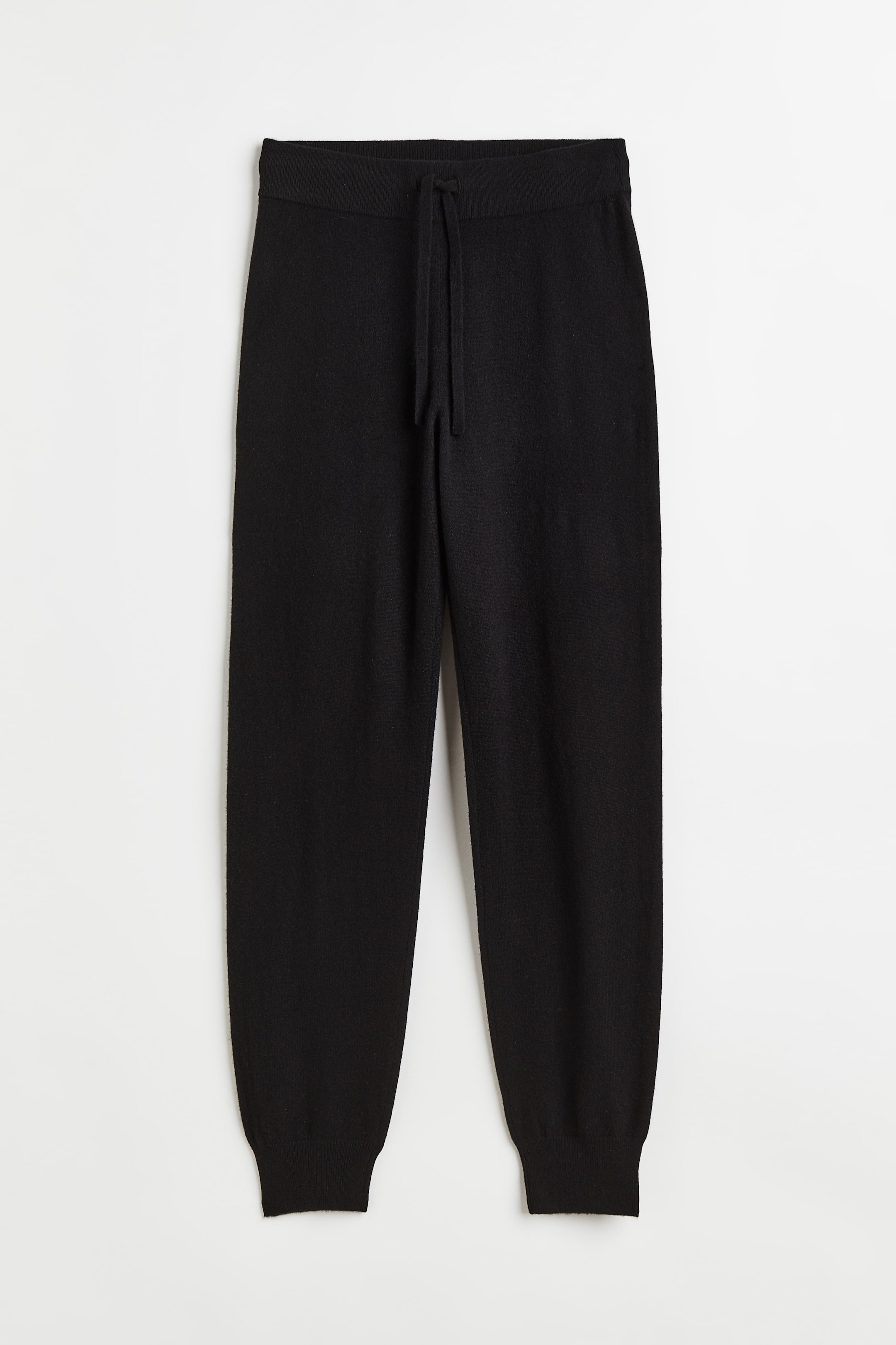 Fine-knit cashmere joggers - Regular waist - Long - Black - Ladies | H&M GB