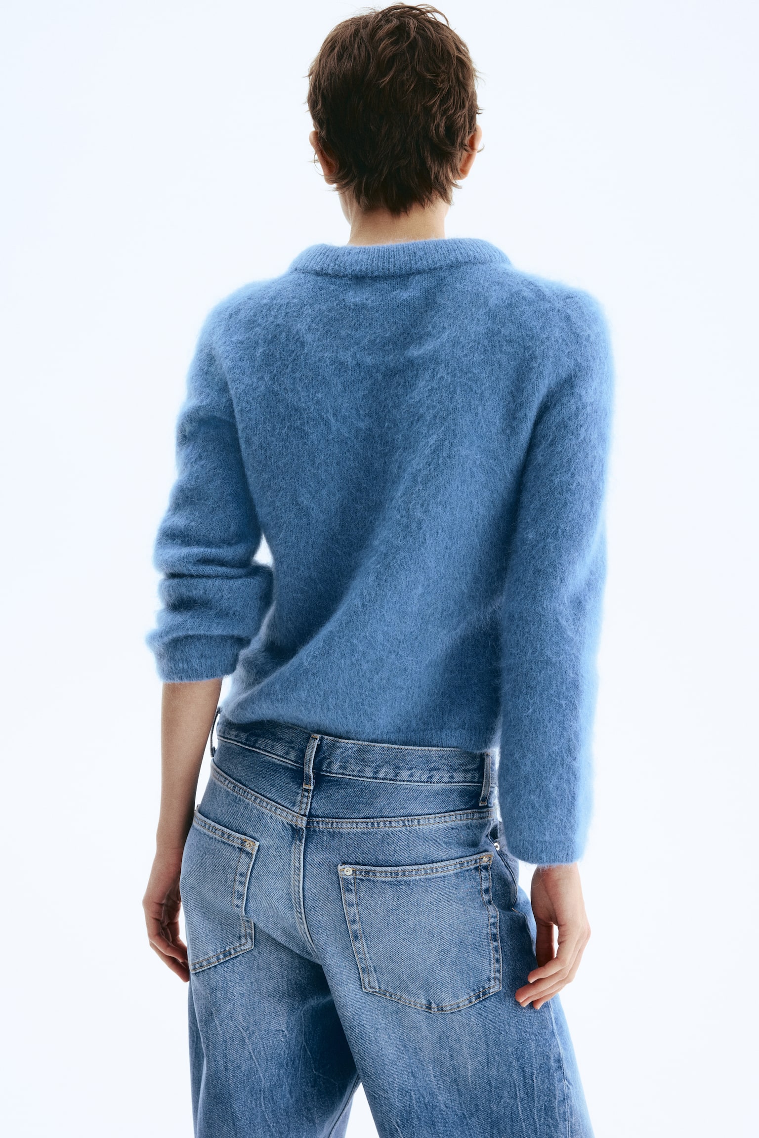 Женский свитер H&M Mohair-Blend, цвет: Пыльный синий — фото 6