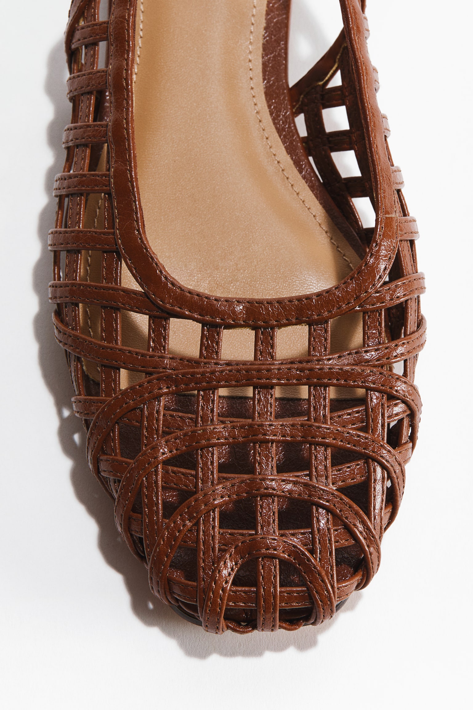 Braided-look slingbacks - Brown/Light beige - 3