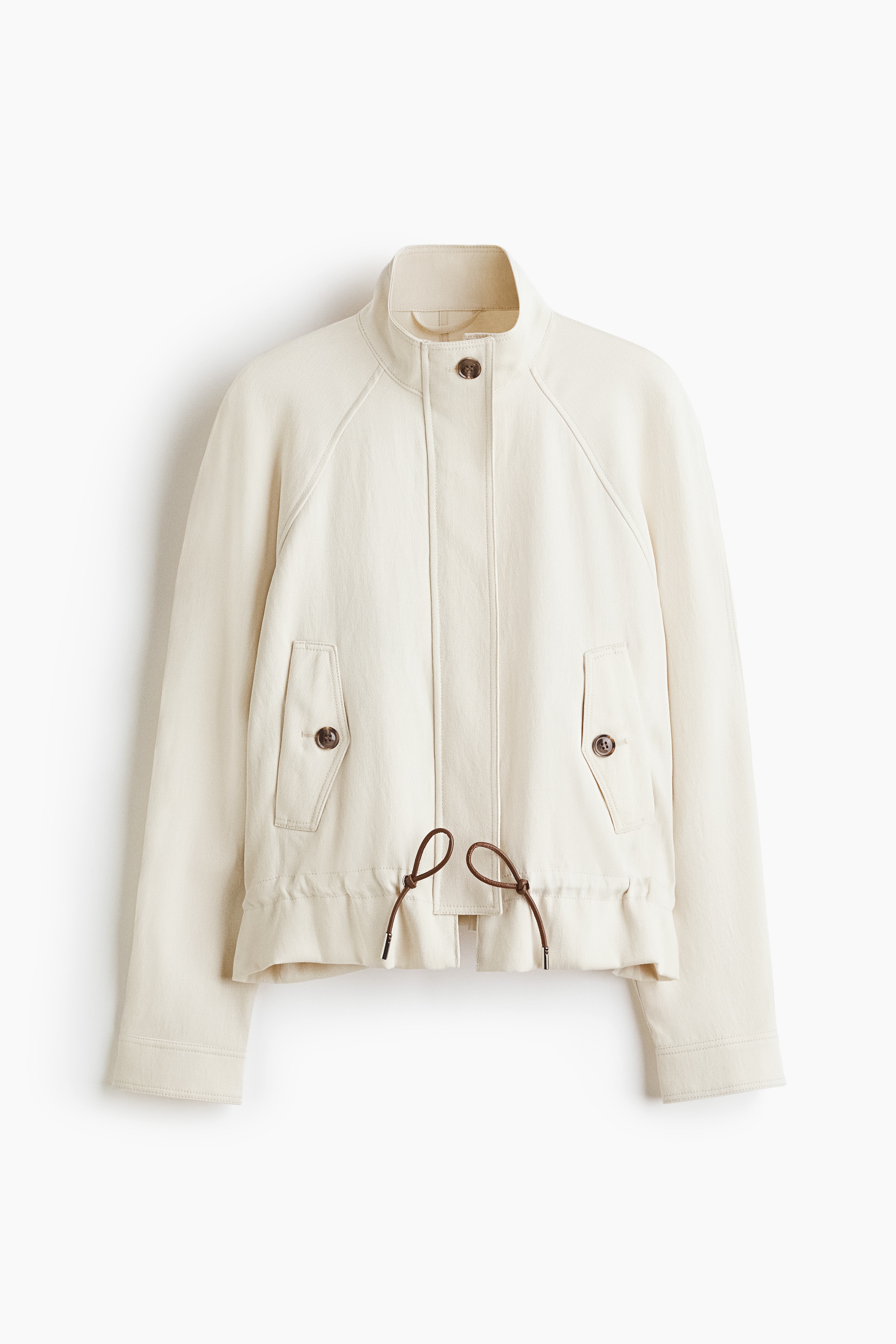 Oversized jacka i linmix - Ljusbeige/Mörkbeige