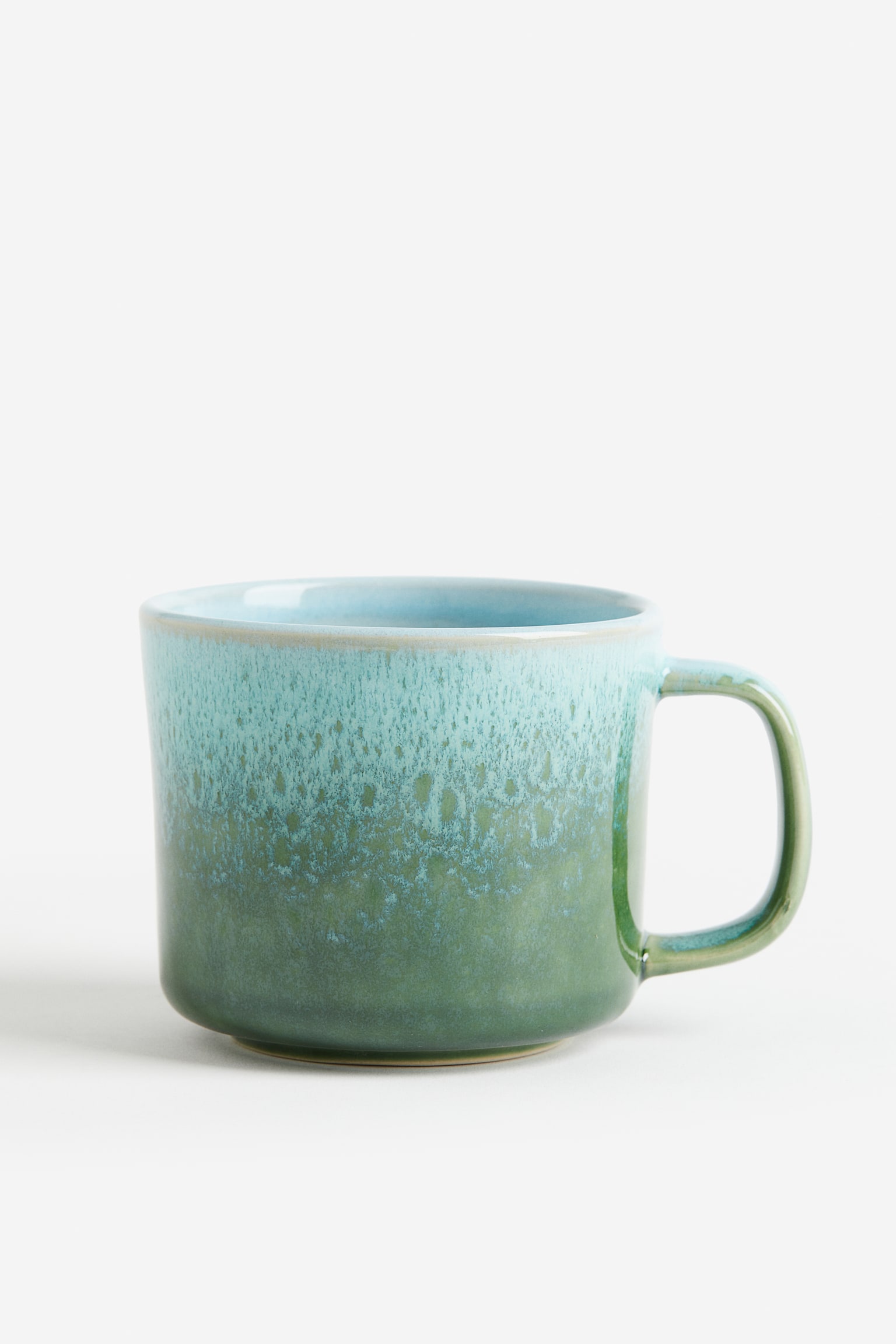 Tasse en grès cérame avec glaçure réactive - Vert/turquoise/Beige clair/Beige-vert/Rouge - 1