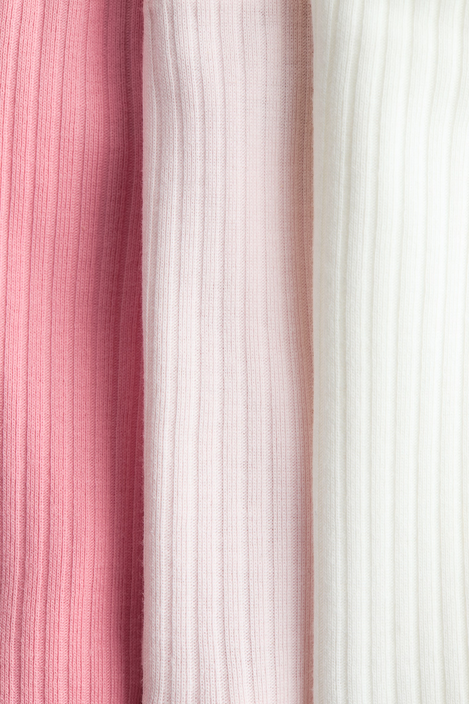 Lot de 3 shorts cycliste côtelés - Rose/blanc/Violet clair/beige clair/Gris foncé/beige/Violet clair/rose clair - 2