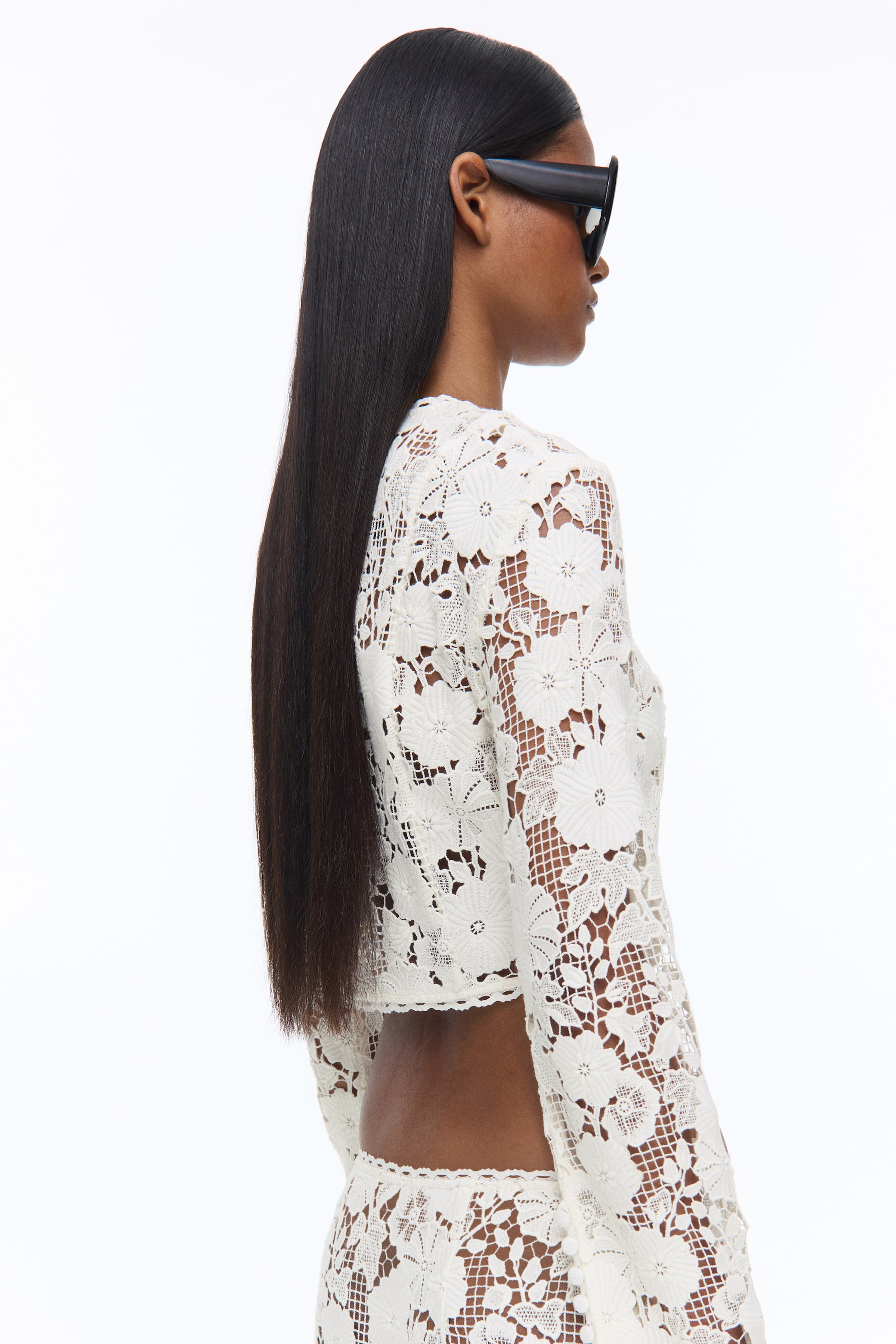 Bow-Front Lace Top