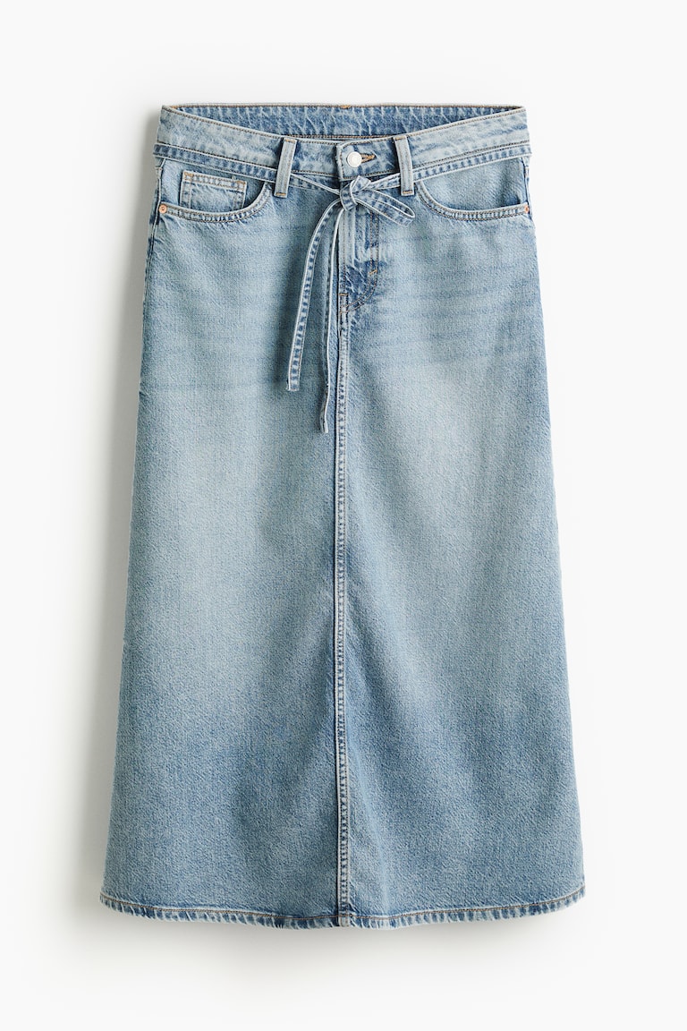 Jeans H Et M Jupe Longue Jupe En Denim Feather Soft Bleu Denim