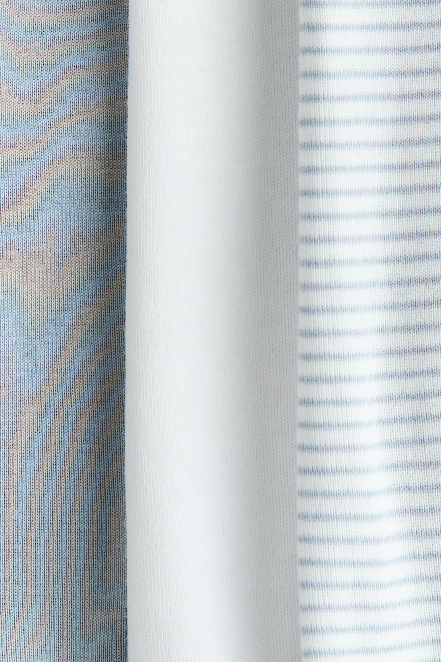 3er-Pack Leggings mit Umschlagbund - Helles Mattblau/Hellbeige/Gestreift/Puderrosa/Gepunktet - 2