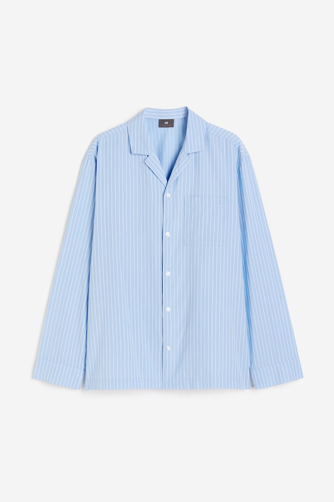 Pyjamas i poplin - Lys blå/Hvit stripet - 7