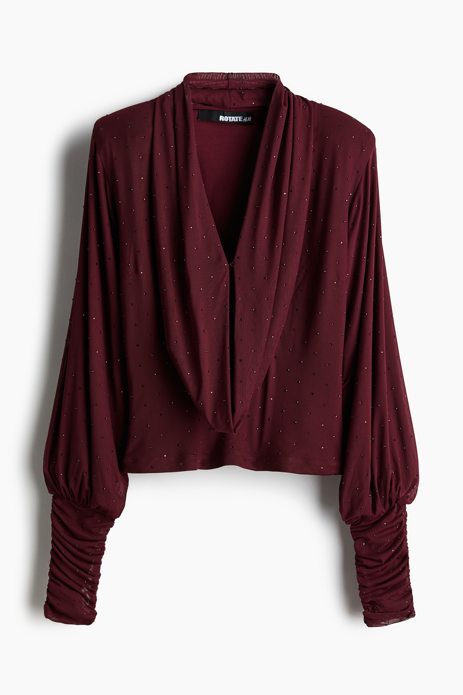 Rhinestone-embellished top - Burgundy - 2