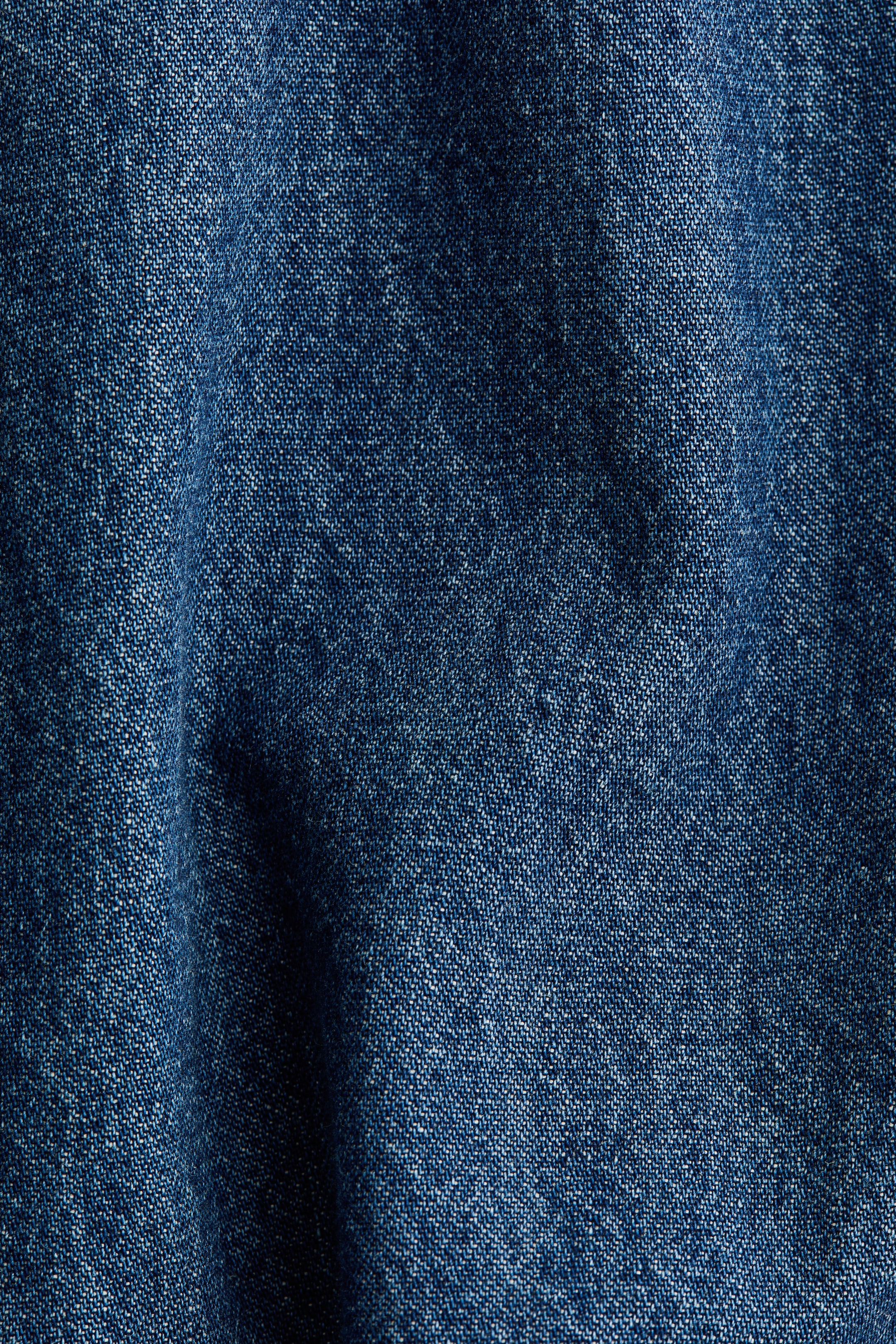 Flared-Skirt Twill Dress