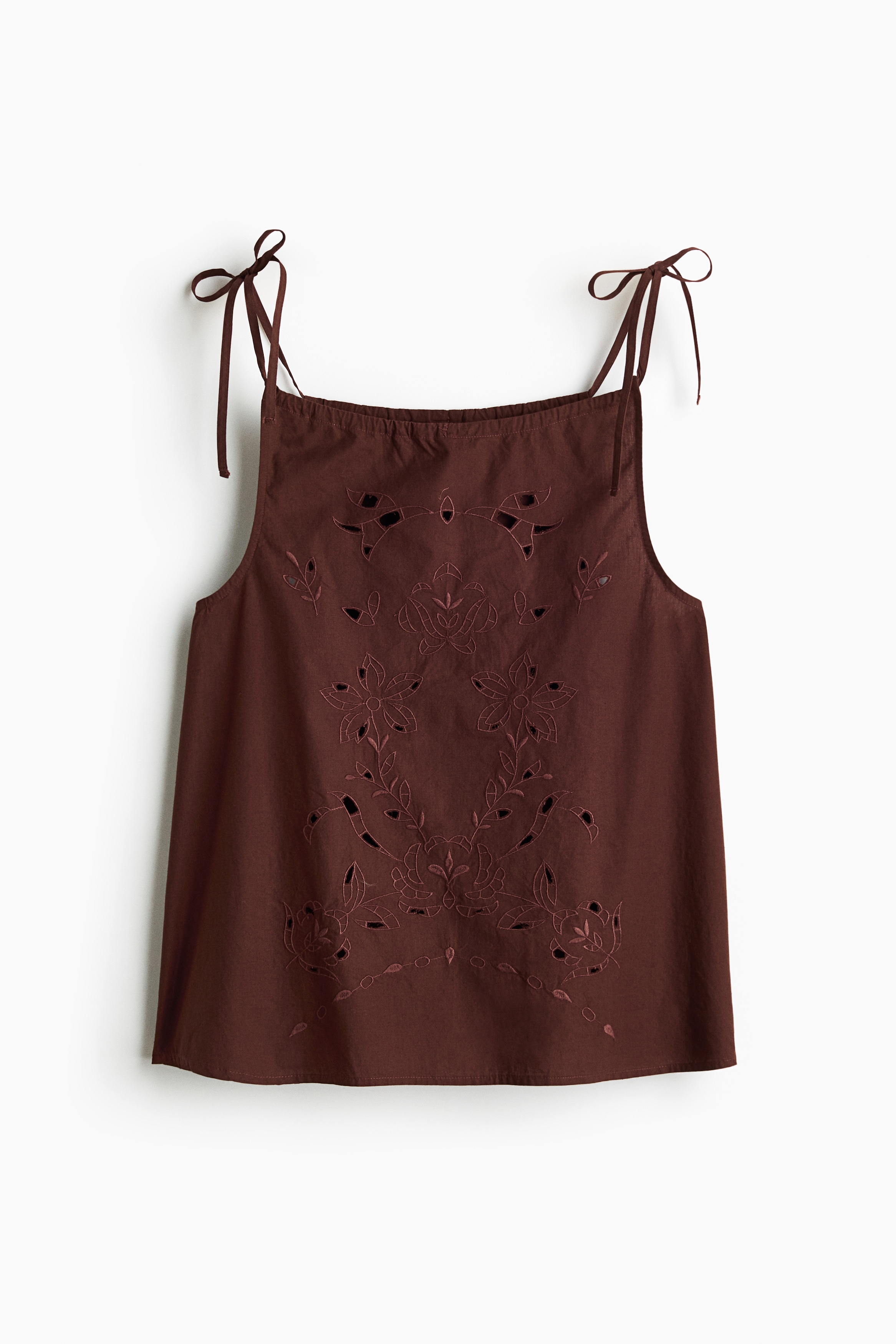 Broderie anglaise tie-strap top