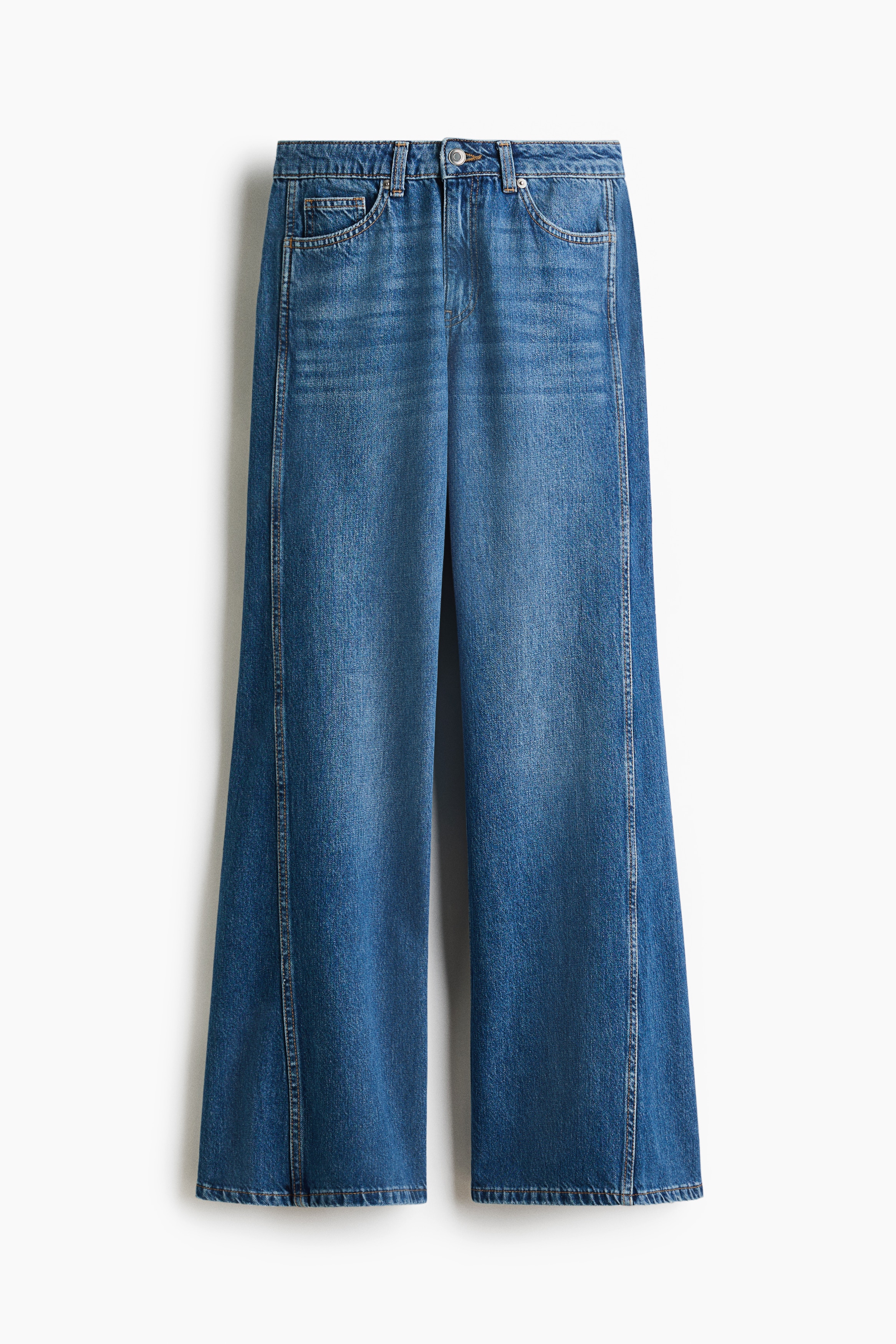 Flared High Waist Jeans - Μπλε denim