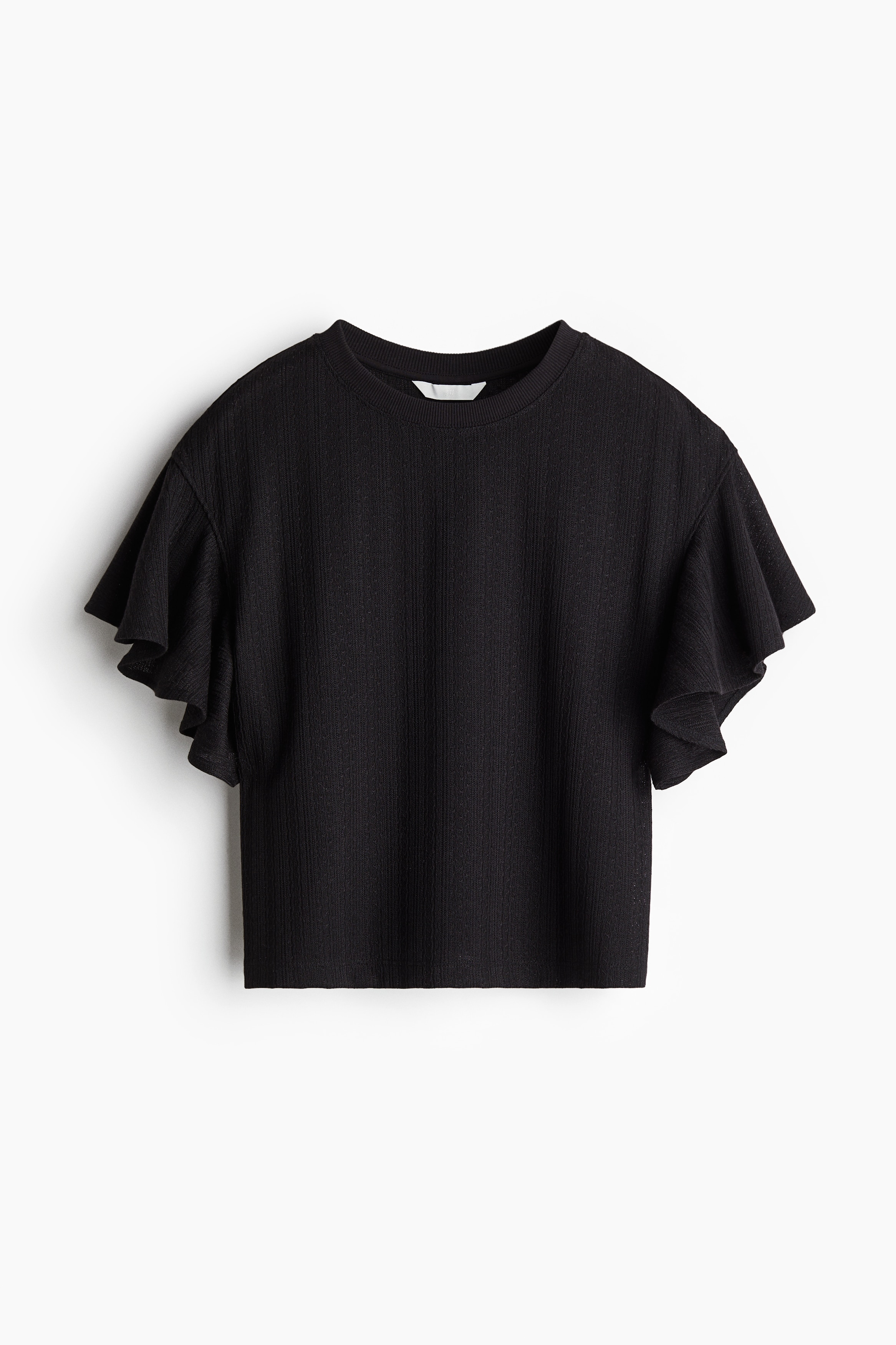 Butterfly-sleeved top - Black/White