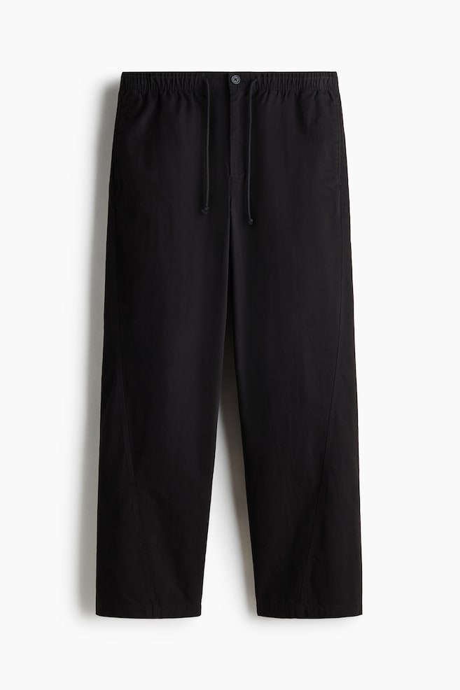 Relaxed-Fit Twisted Pants - Black/Khaki green - 1