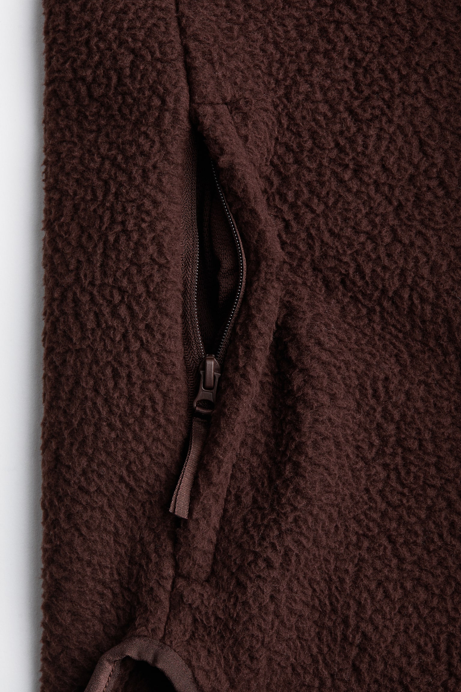 Regular Fit Teddy sports gilet - Warm brown/Ivory - 2