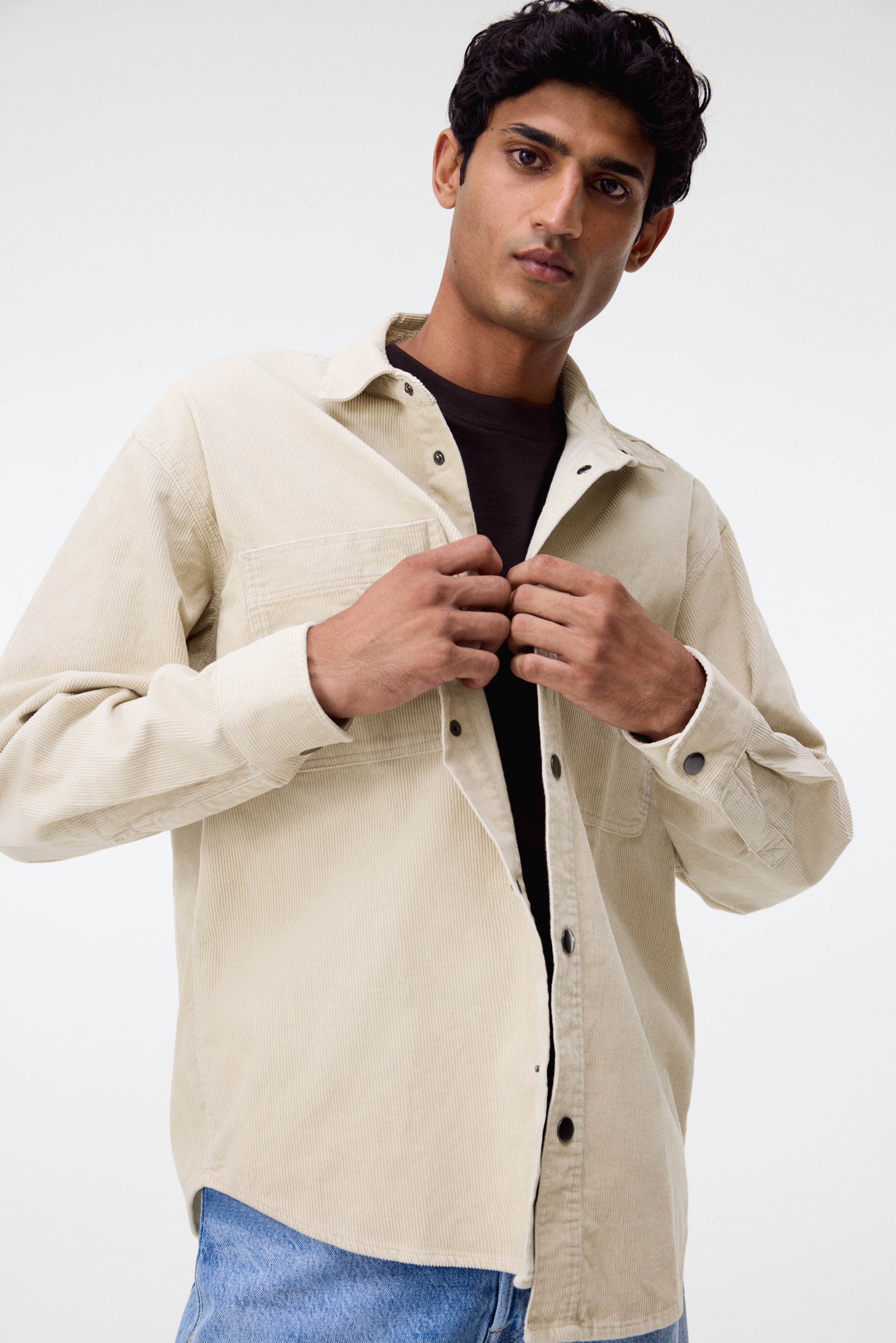Oversized cotton corduroy shirt