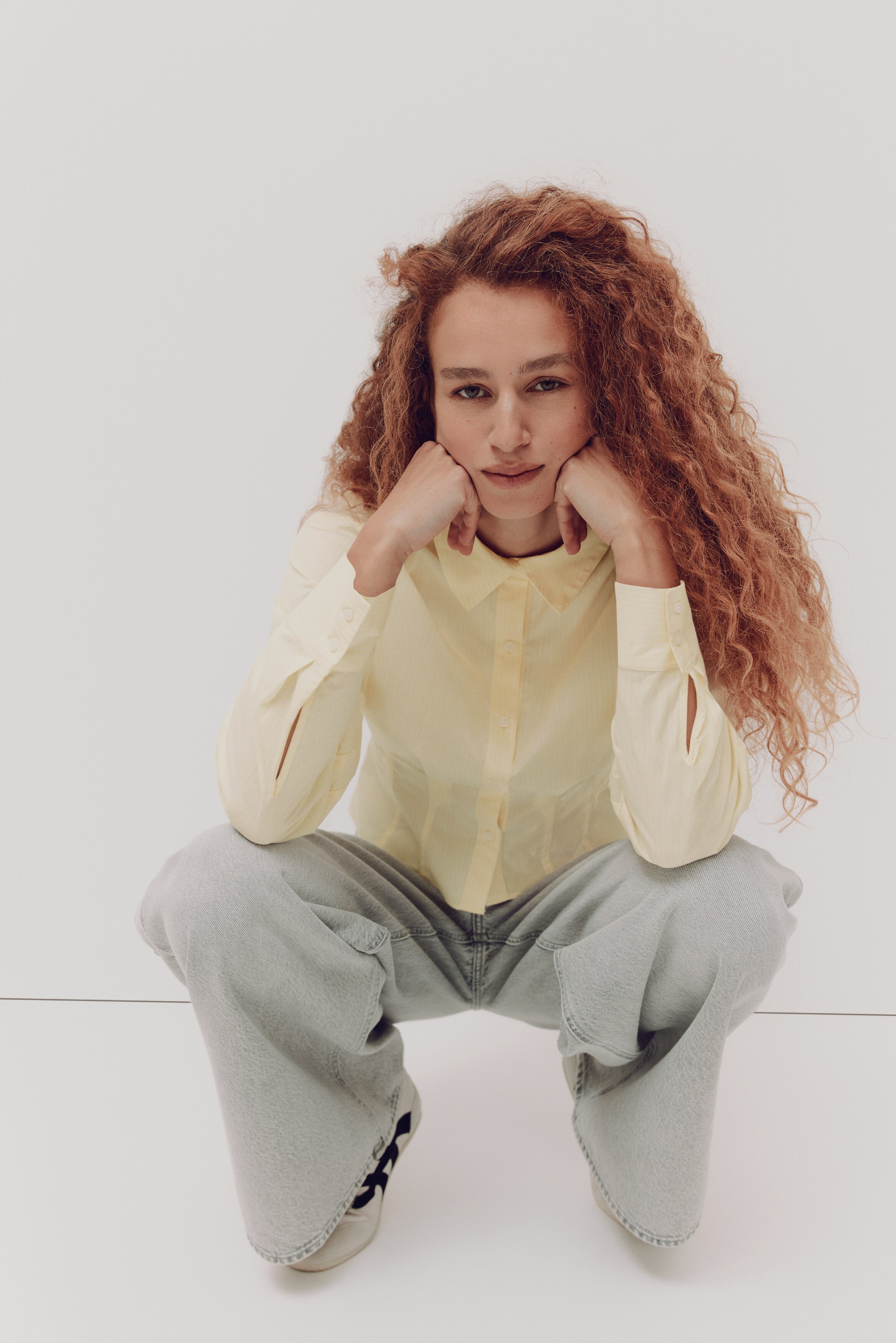 Waisted poplin shirt