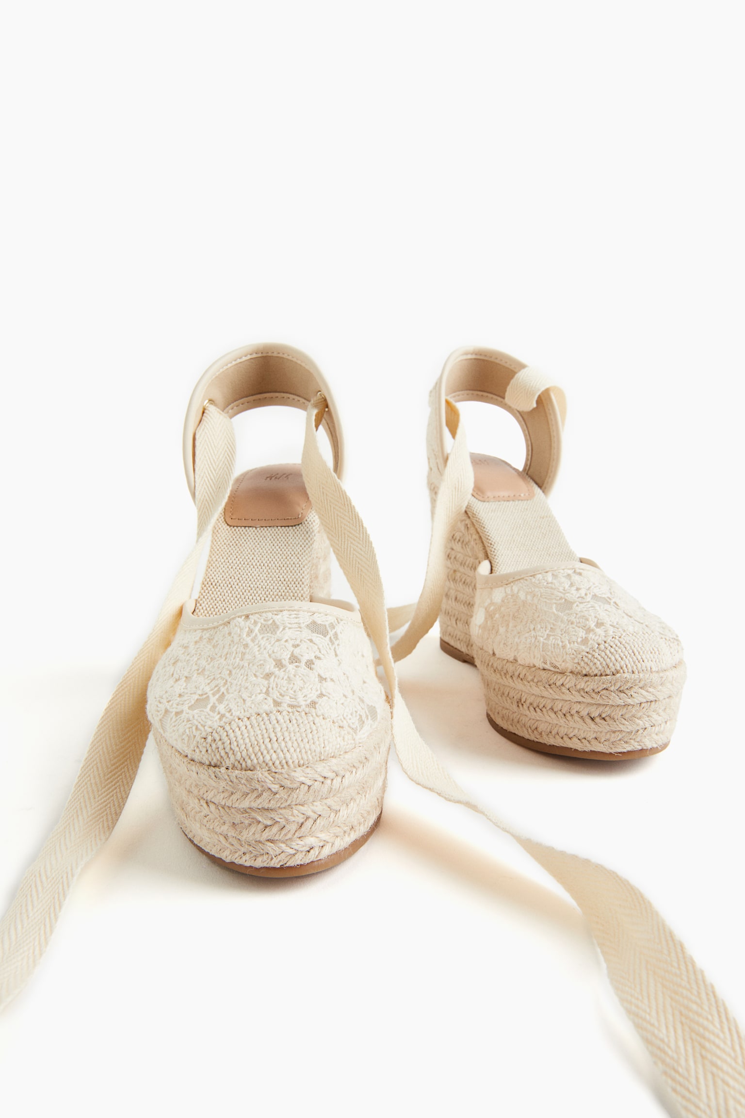 Wedge-heeled espadrilles - Cream - 4