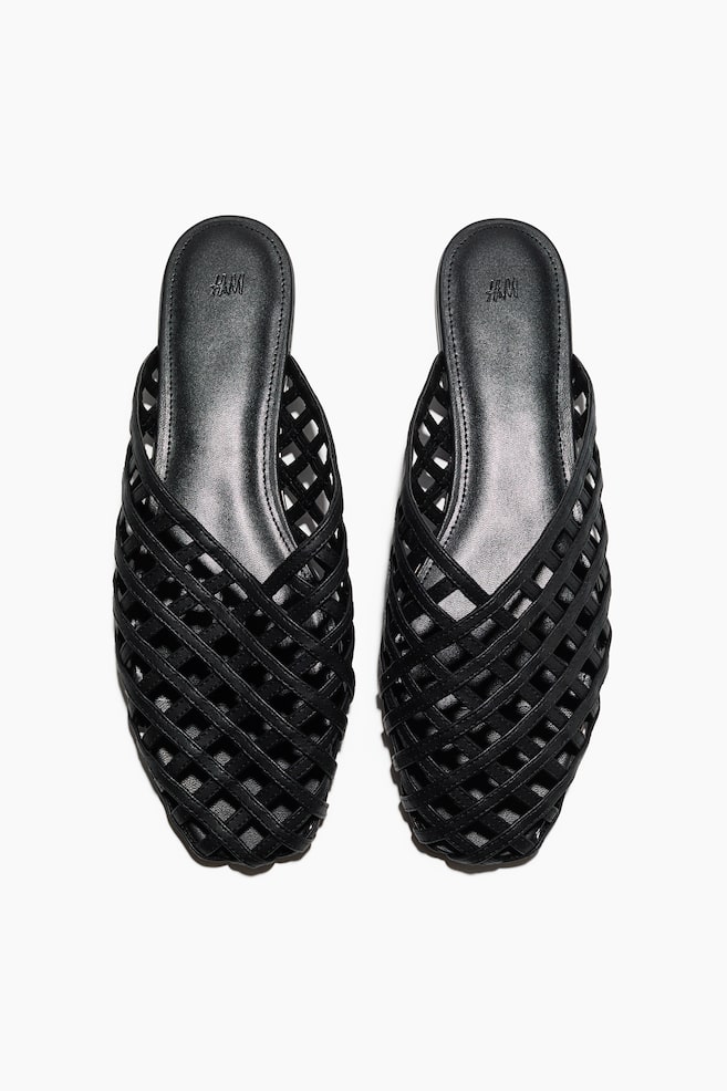 Sammenflettede slip-ons - Sort/Rød/Creme - 1