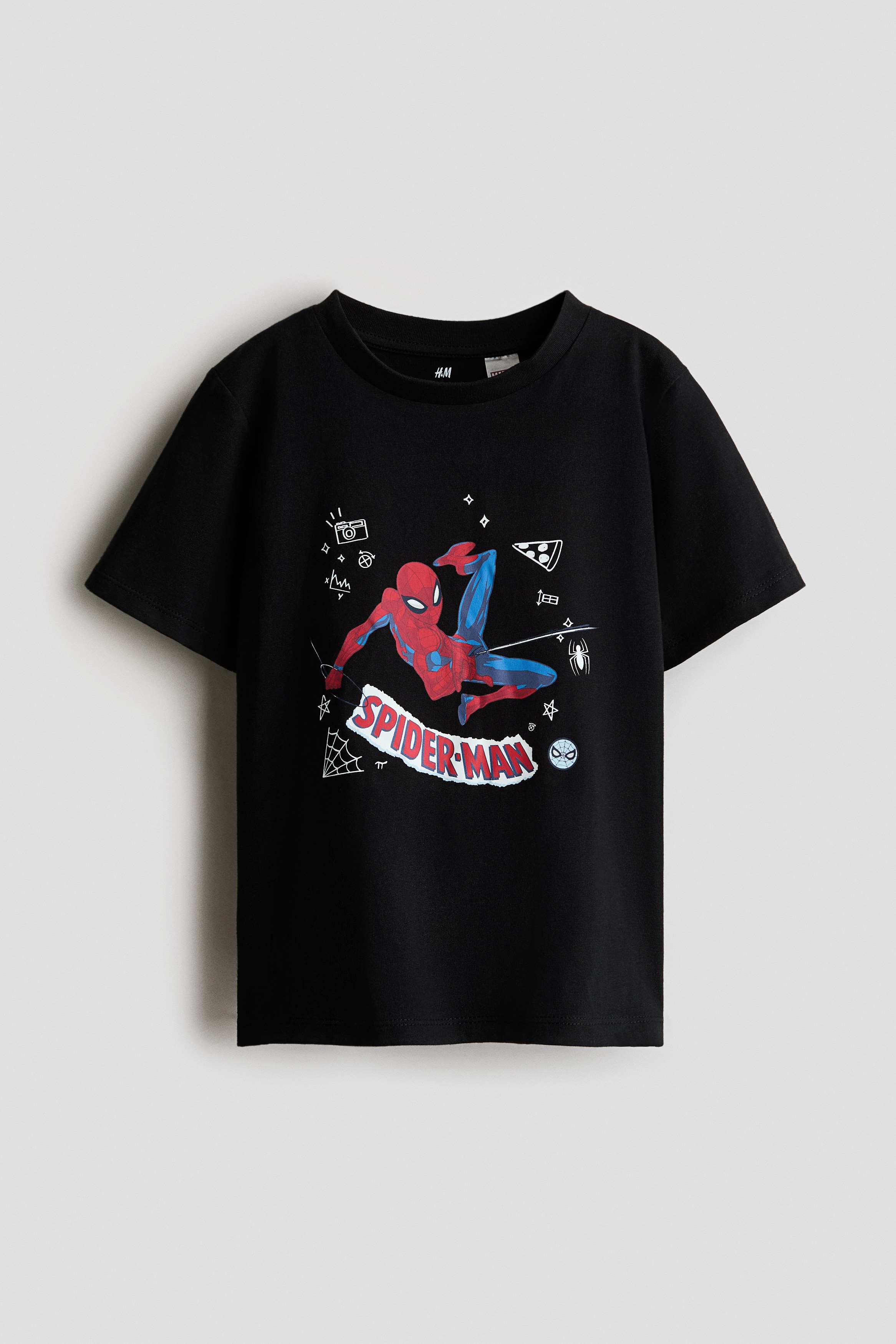 Print-motif cotton T-shirt - Black/Spider-Man/Grey marl/Spider-Man/Bright blue/Spider-Man/White/Marvel Comics