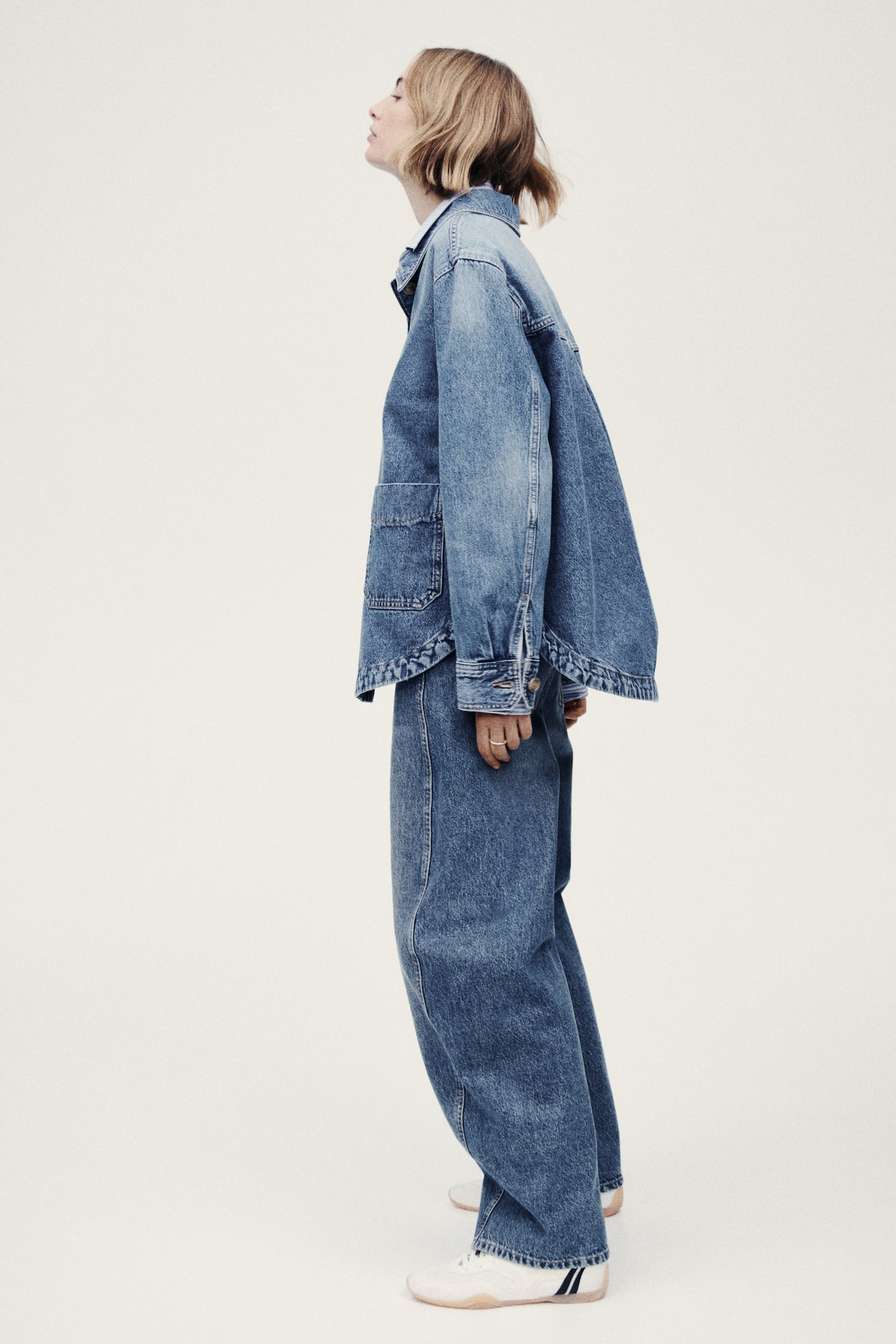 Denim shacket - Denim blue/Light denim blue/Dark denim blue - 4